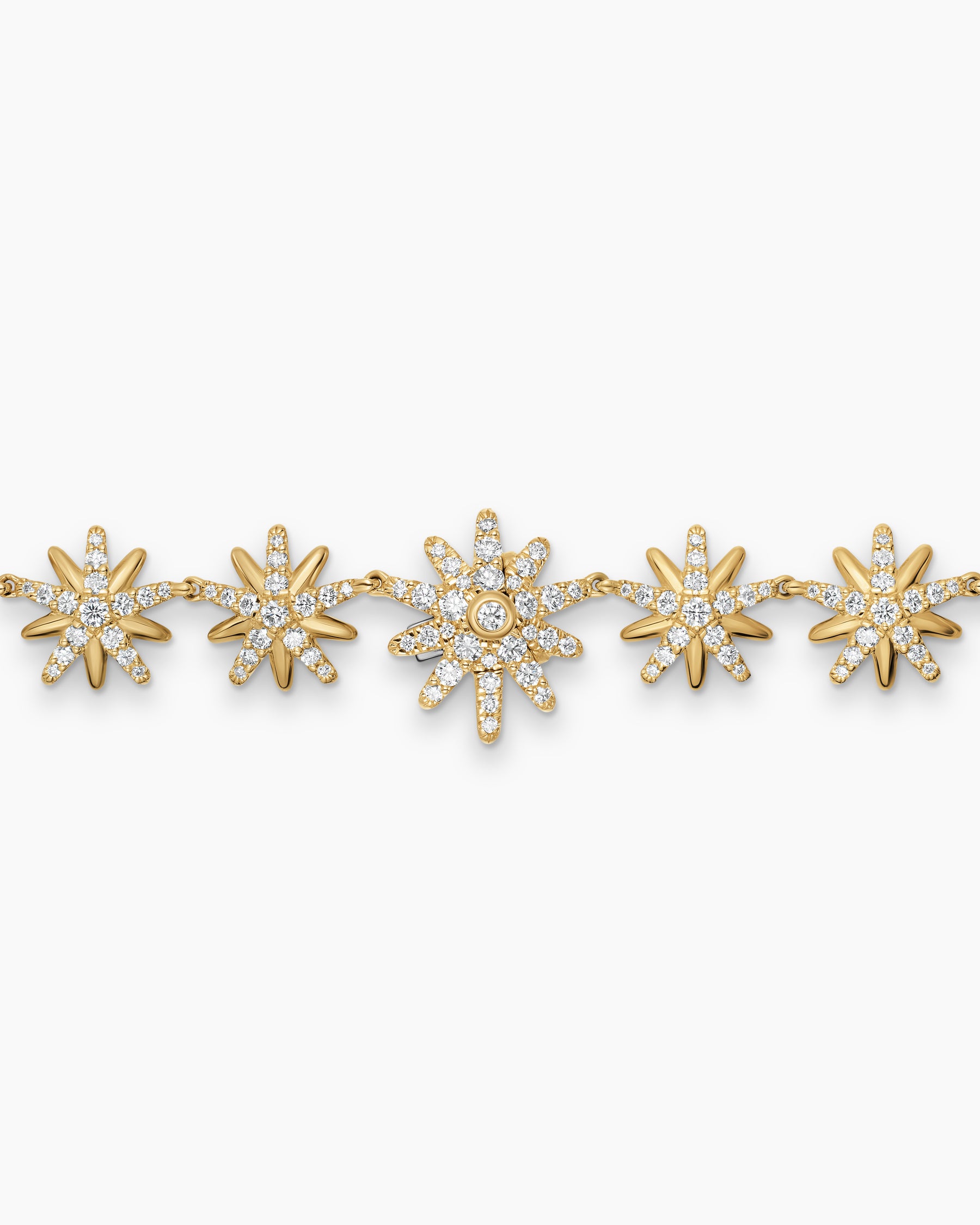 Starburst Tennis Necklace in 18K Yellow Gold with Diamonds, 12.5mm - Image 5