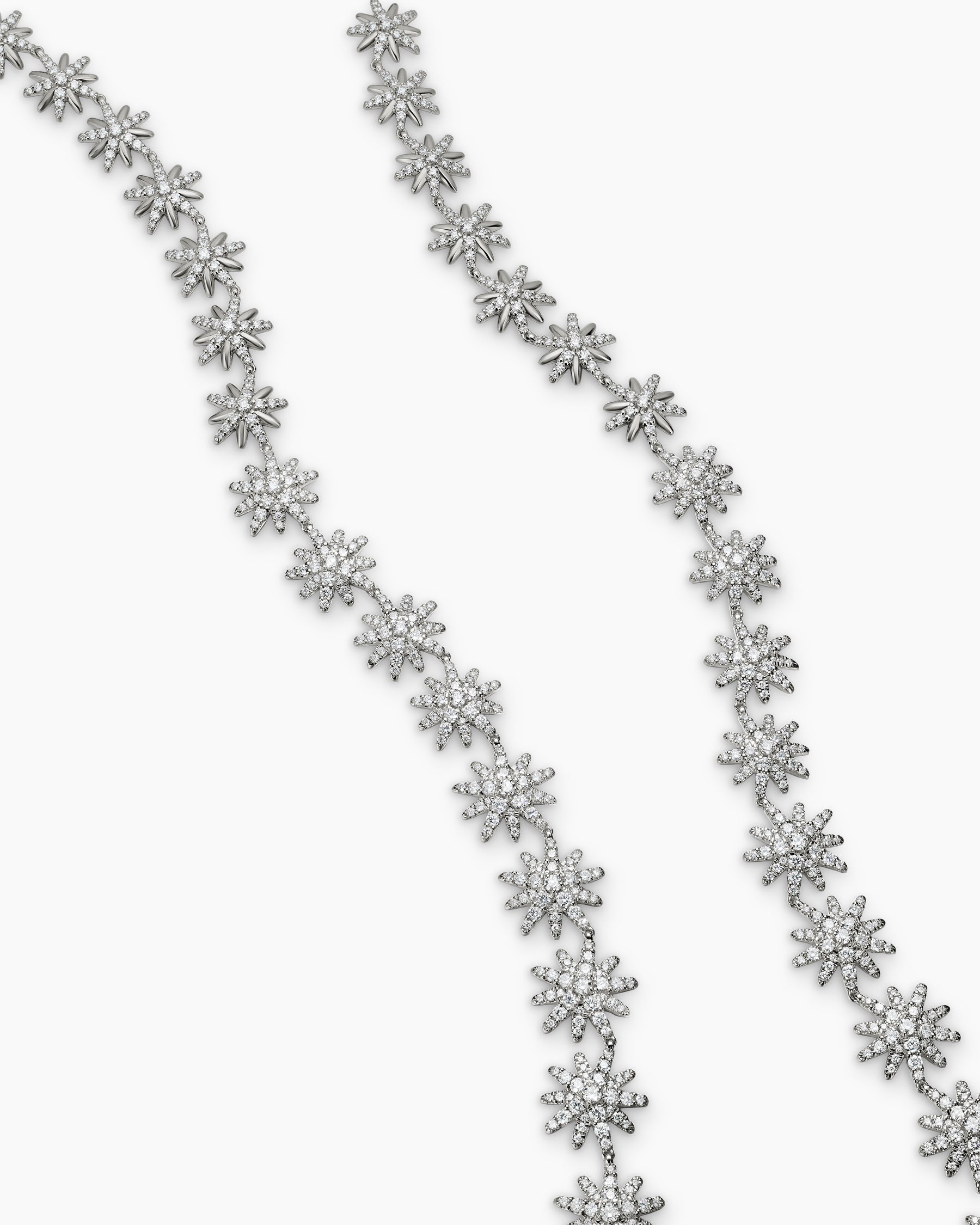 Alternative view of Starburst Tennis Necklace in 18K White Gold with Diamonds, 12.5mm