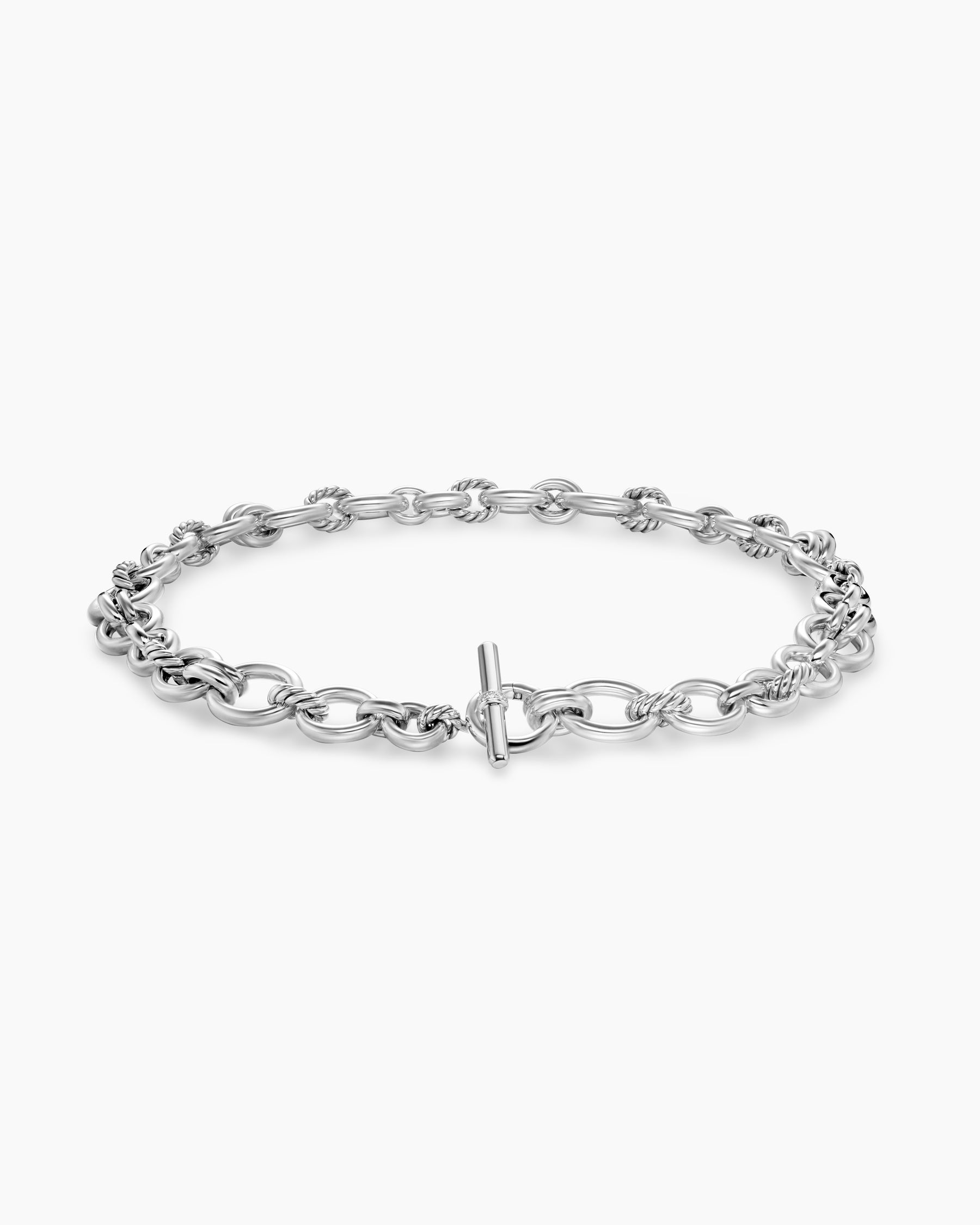 DY Mercer Chain Necklace in Sterling Silver with Diamonds, 8mm - Image 3