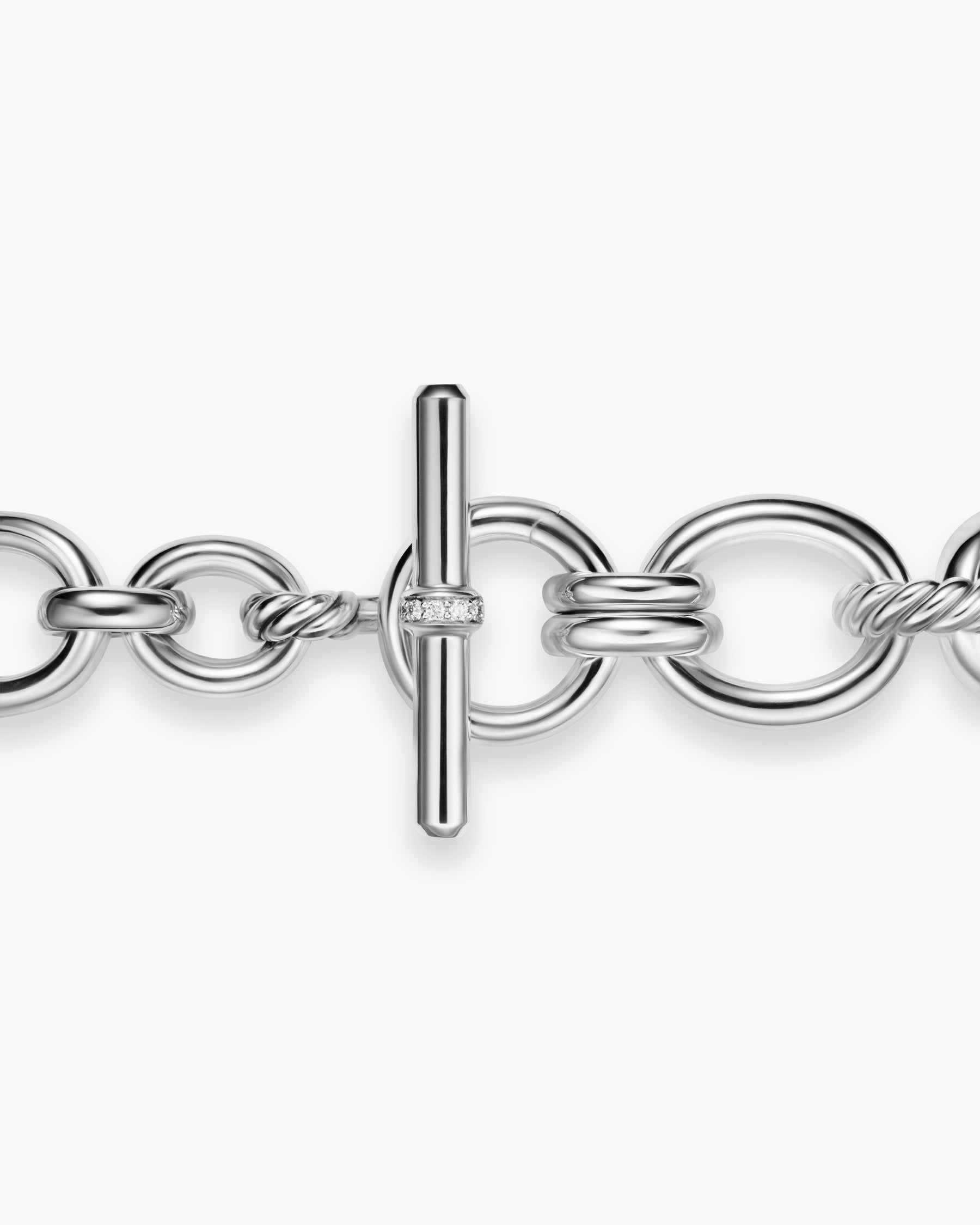 DY Mercer Chain Necklace in Sterling Silver with Diamonds, 8mm - Image 5