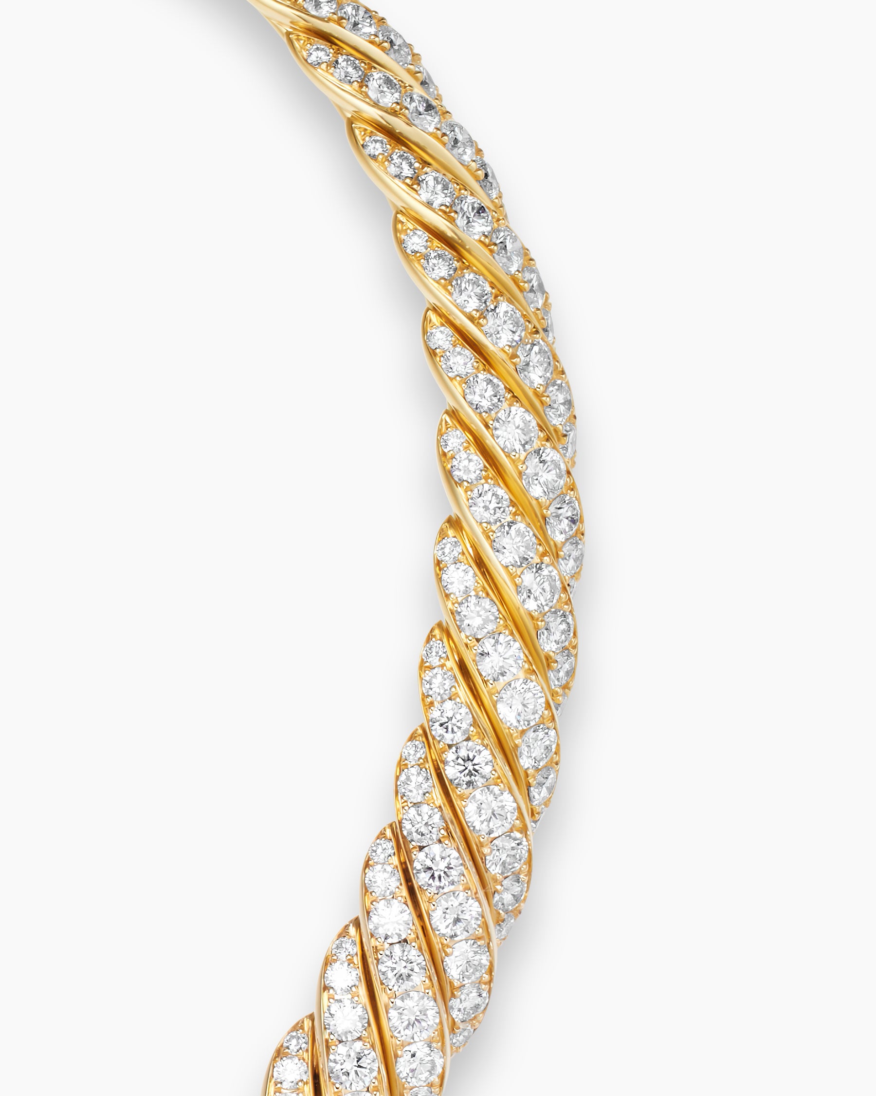 Sculpted Cable Flex Necklace in 18K Yellow Gold with Diamonds, 11mm - Image 5