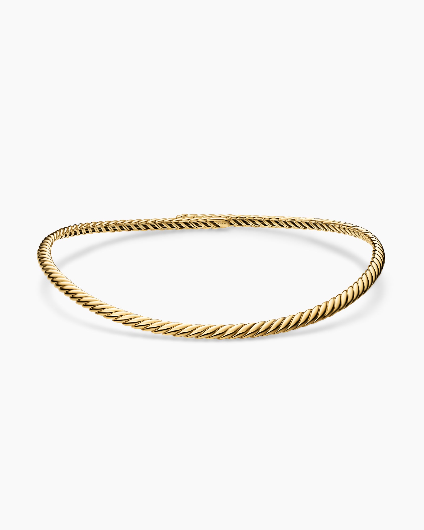 Alternative view of Sculpted Cable Flex Necklace in 18K Yellow Gold, 5mm