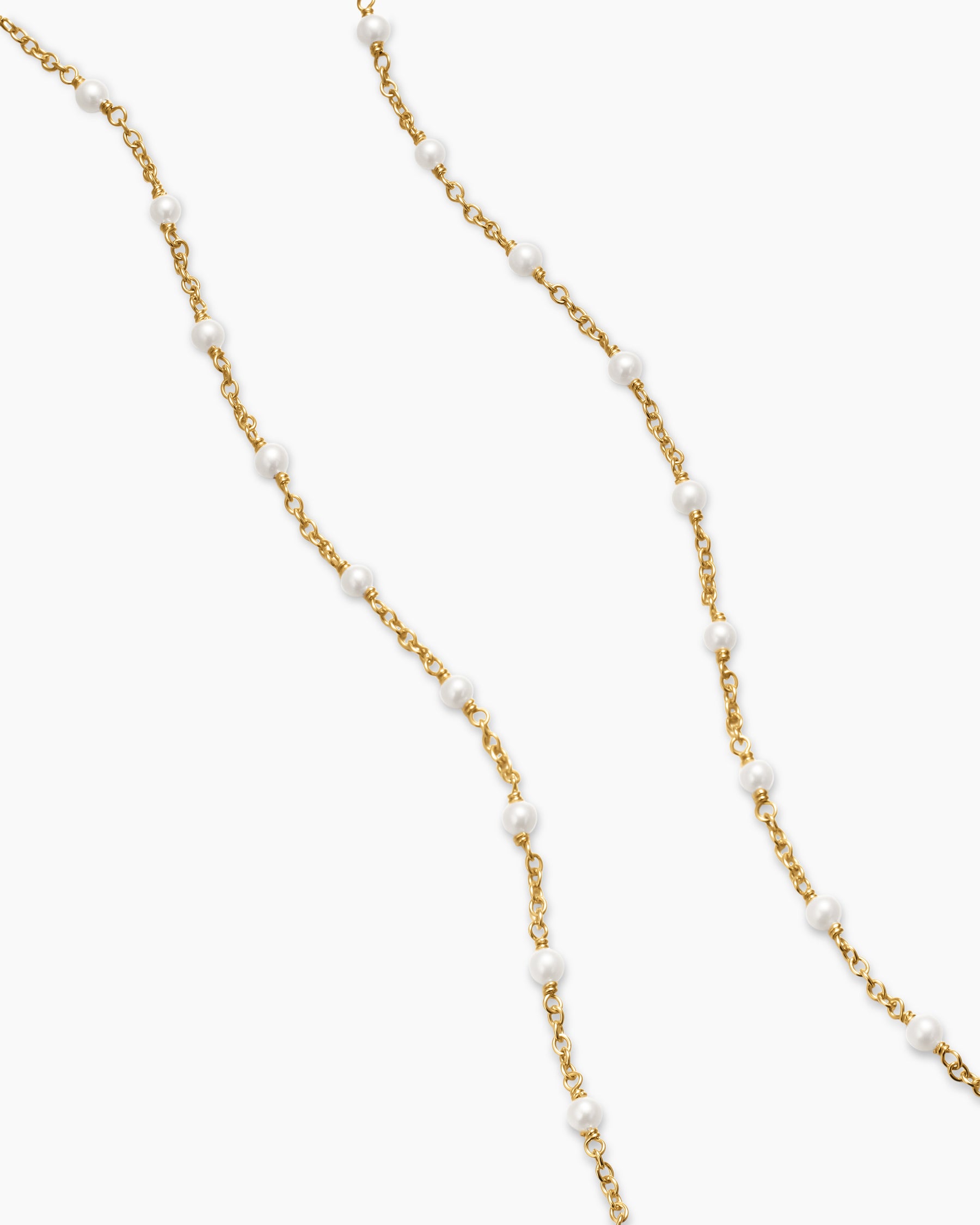 Pearl Classics Station Necklace in 18K Yellow Gold, 3.5mm - Image 3