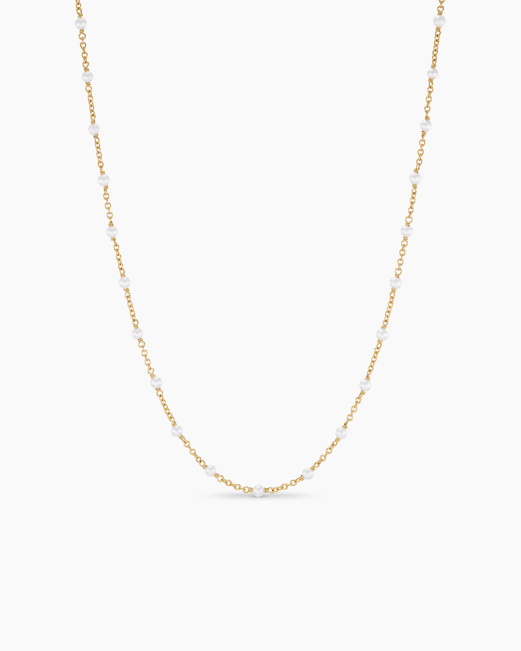 Pearl Classics Station Necklace in 18K Yellow Gold, 3.5mm