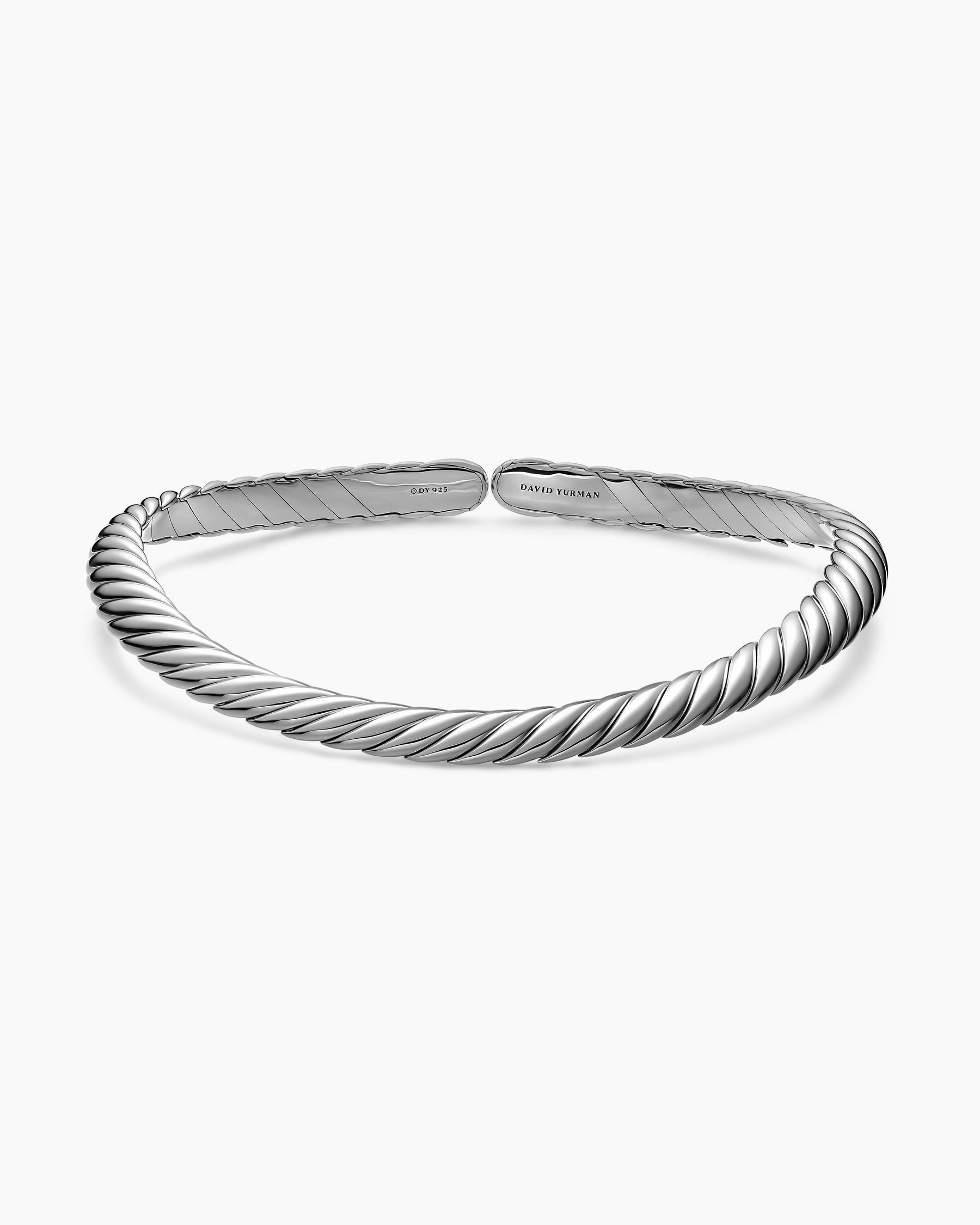 Alternative view of Sculpted Cable Flex Necklace in Sterling Silver, 11mm
