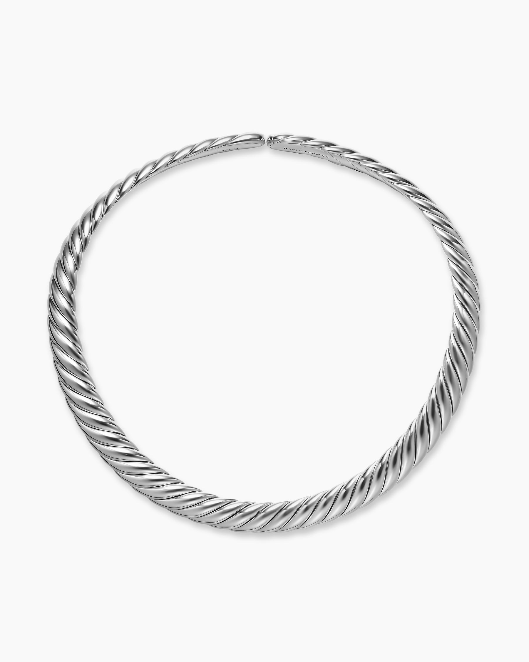 Sculpted Cable Flex Necklace in Sterling Silver, 11mm