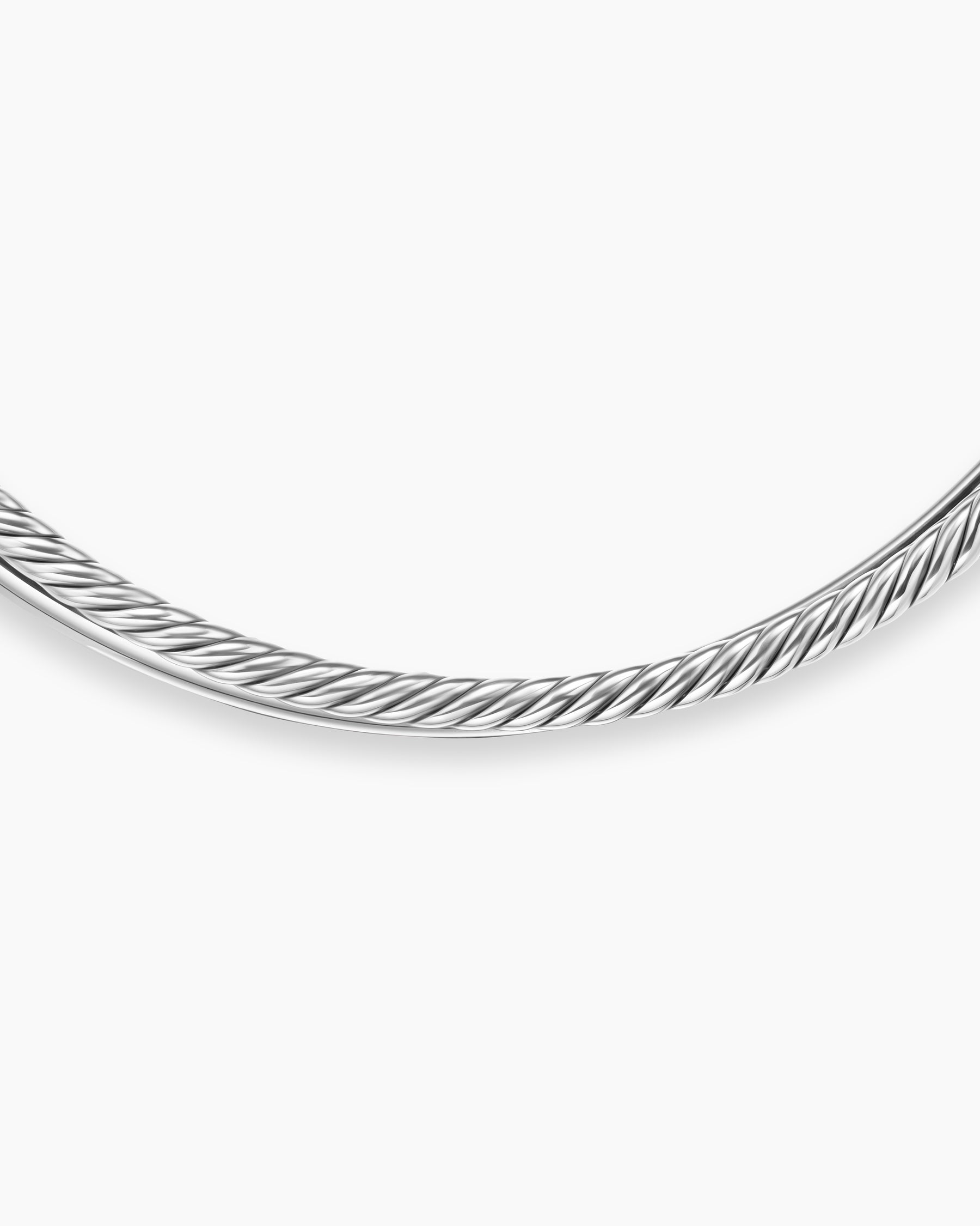 Bold Crossover Collar Necklace in Sterling Silver, 10mm - Image 4