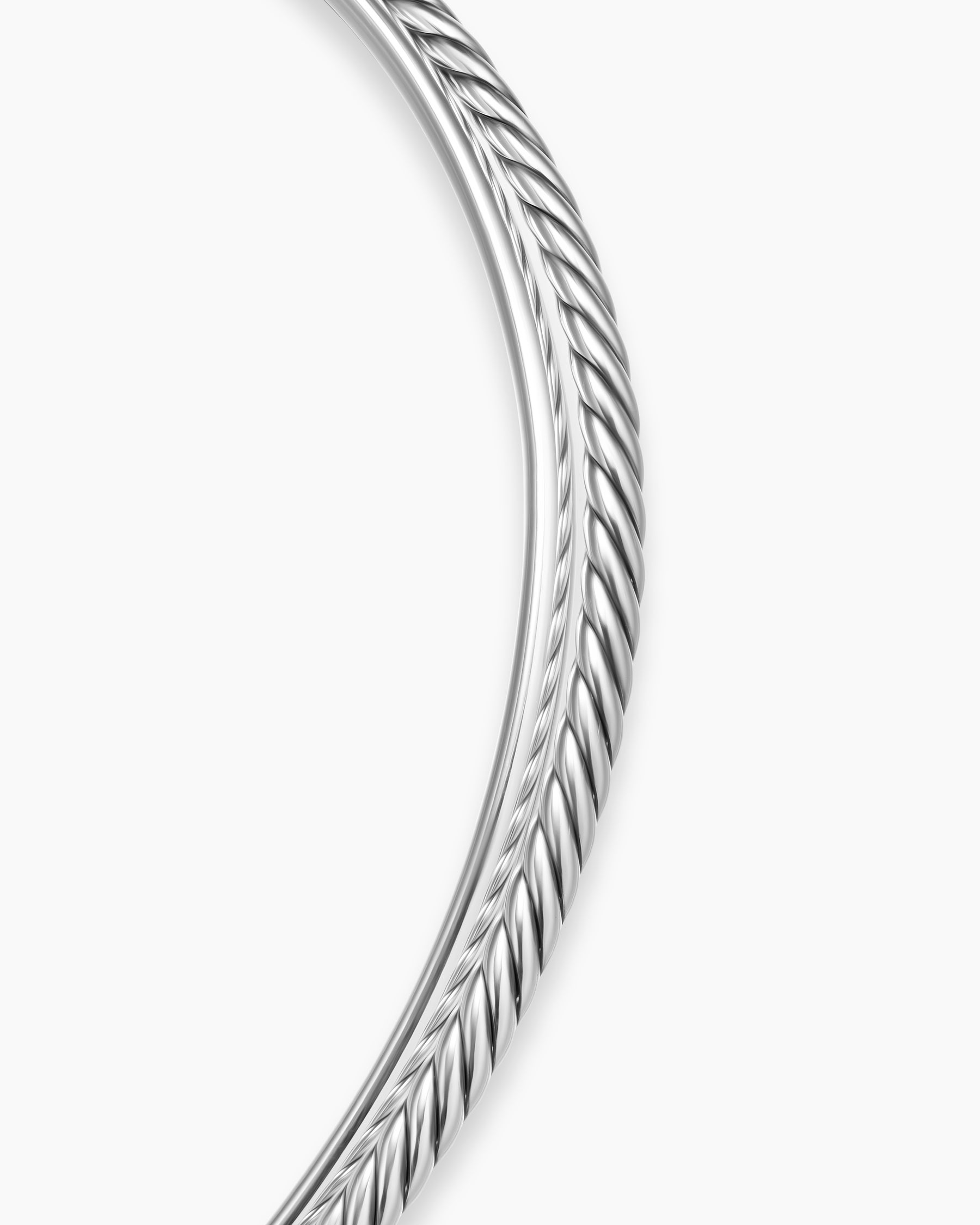Bold Crossover Collar Necklace in Sterling Silver, 10mm - Image 5