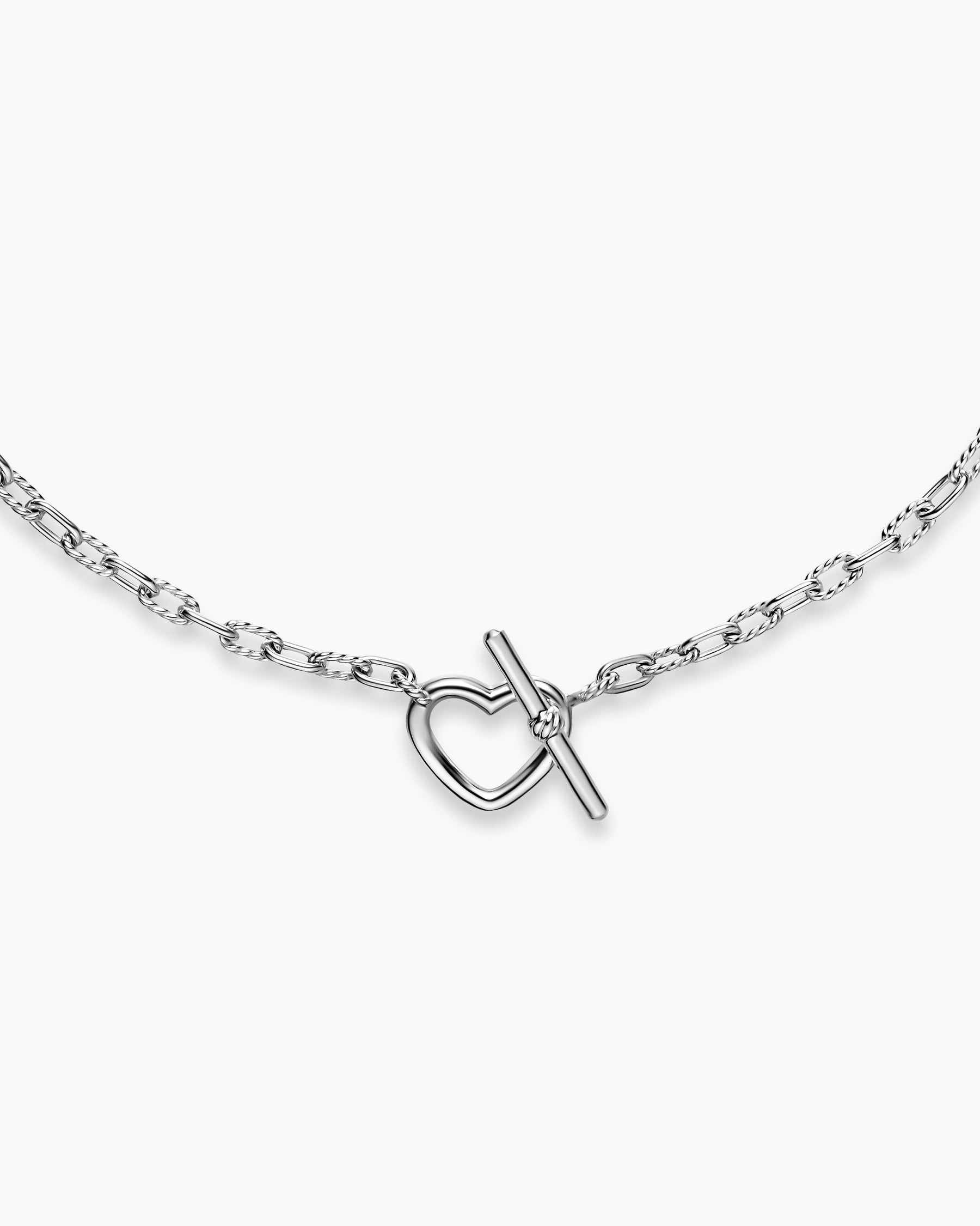 DY Madison Heart Toggle Chain Necklace in Sterling Silver, 3mm - Image 4