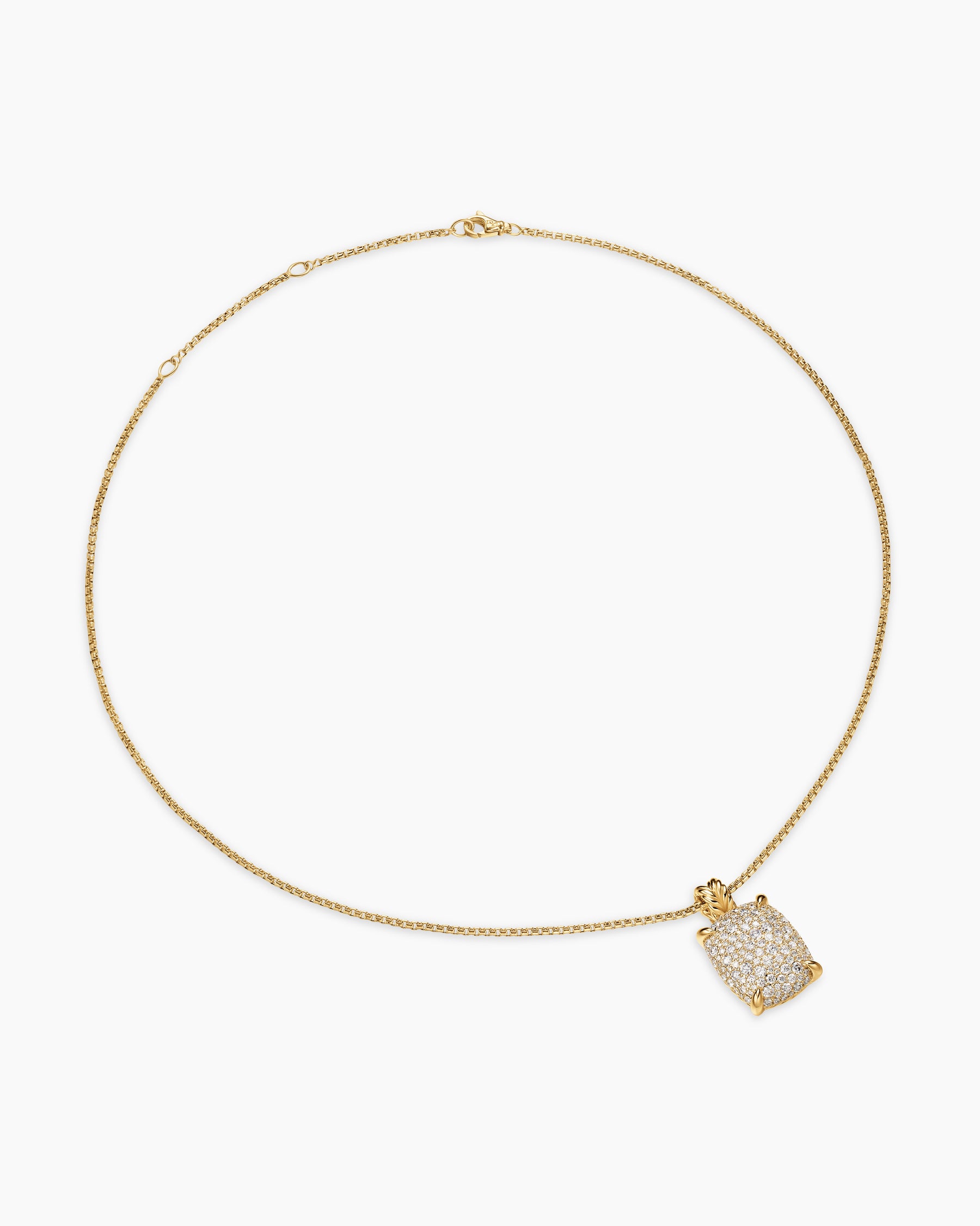 Alternative view of Chatelaine Elongated Pendant Necklace in 18K Yellow Gold with Diamonds, 19mm