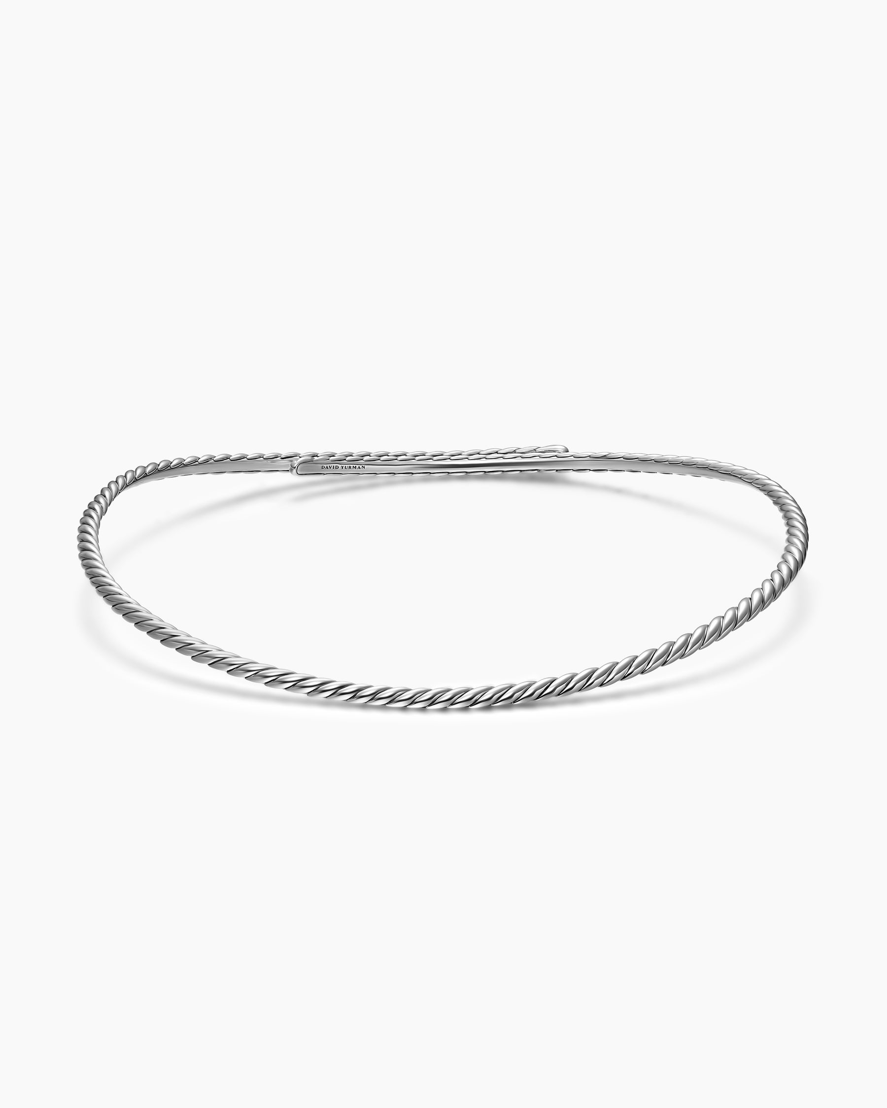 Alternative view of Sculpted Cable Flex Necklace in Sterling Silver, 3.5mm
