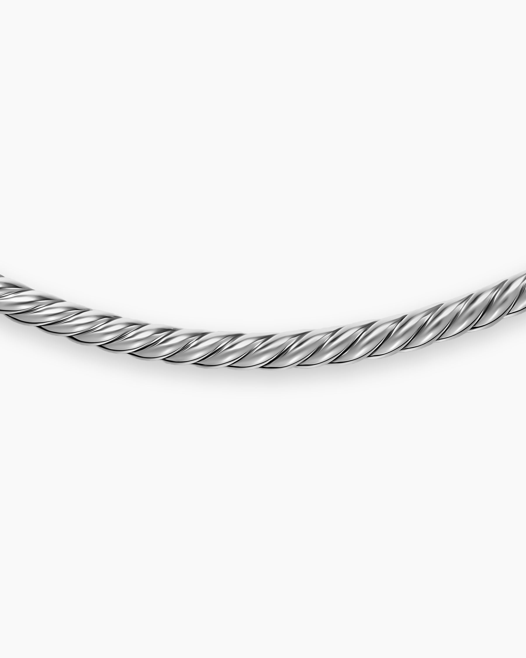 Sculpted Cable Flex Necklace in Sterling Silver, 3.5mm - Image 3
