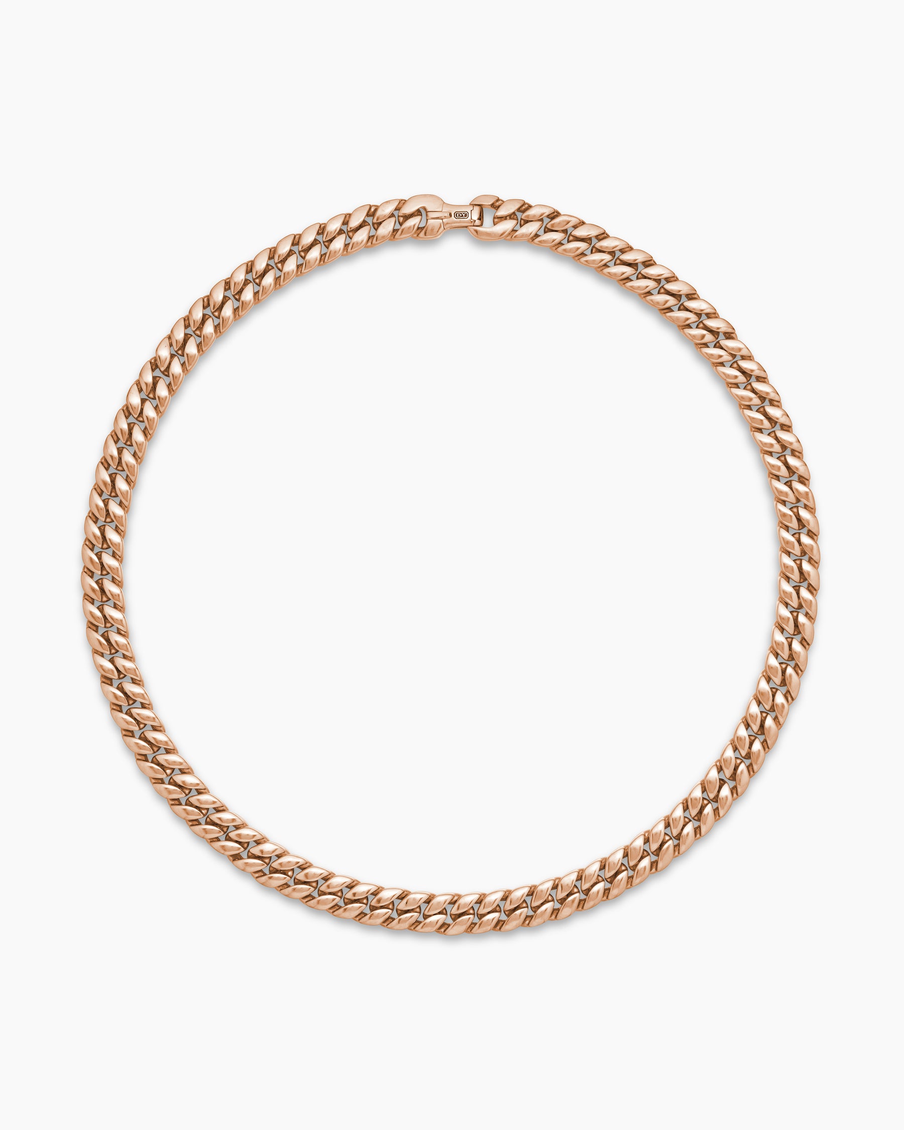 Curb Chain Necklace in 18K Rose Gold, 11.5mm - Image 4