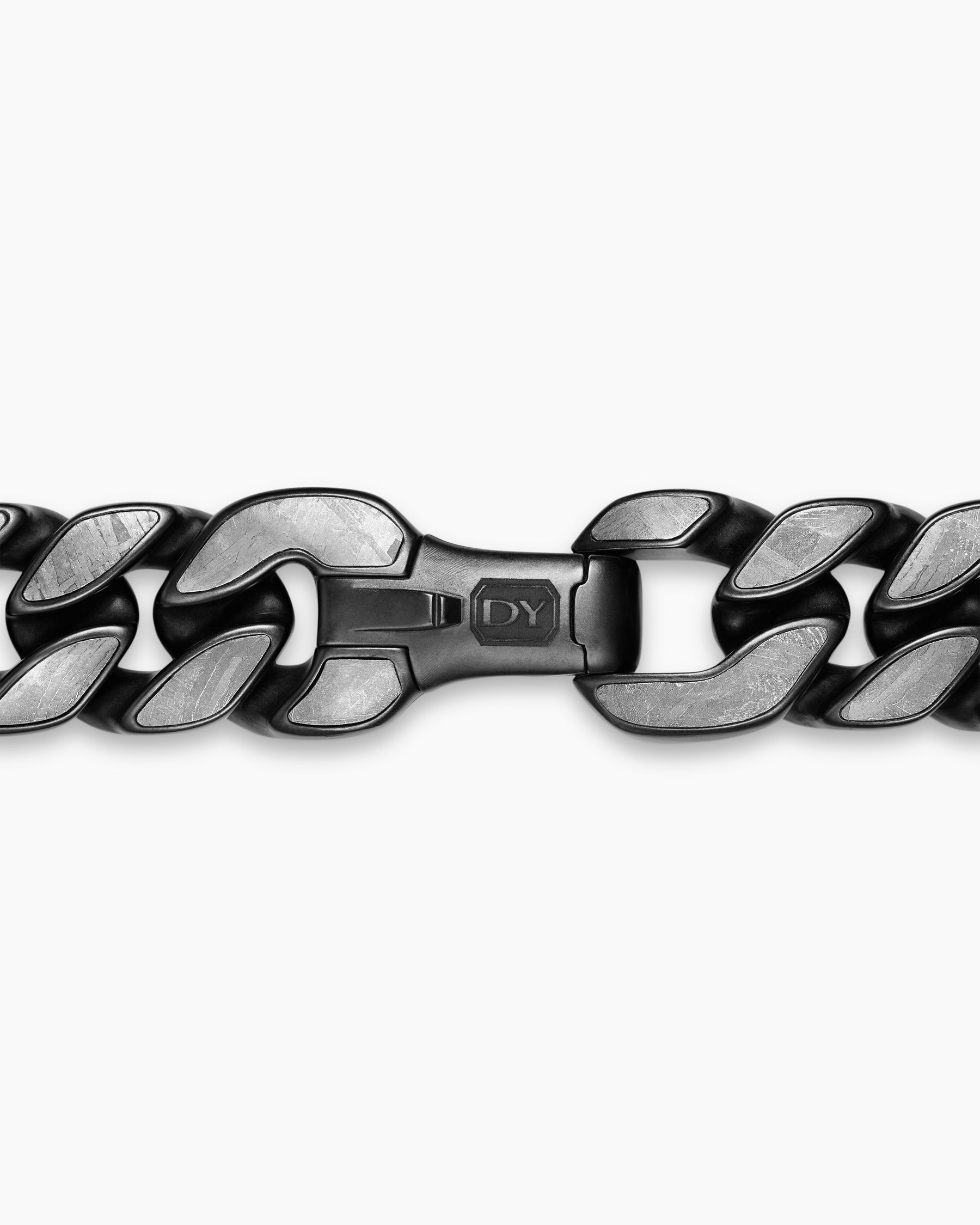Curb Chain Necklace in Black Titanium with Meteorite, 11.5mm - Image 5