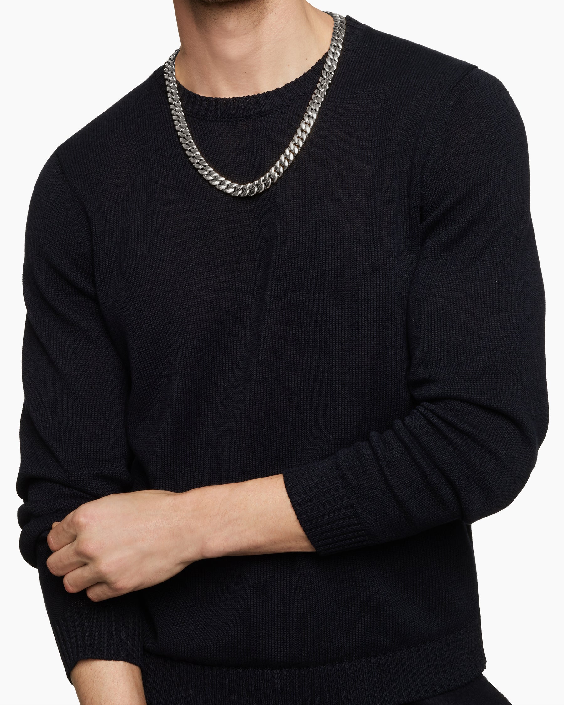Alternative view of Curb Chain Necklace in Sterling Silver, 11.5mm