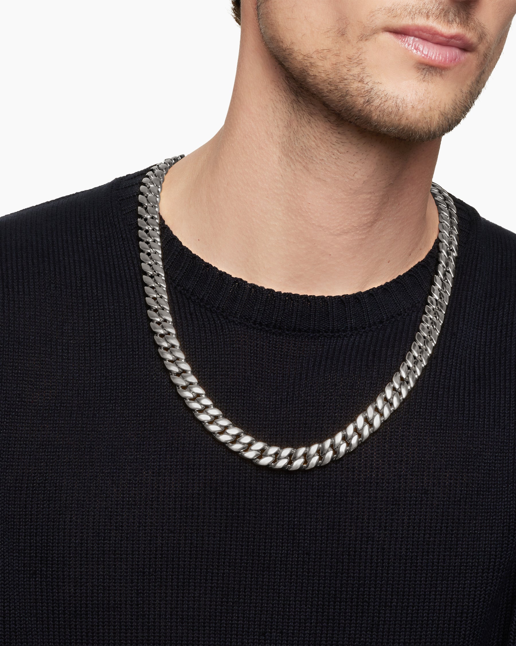 Curb Chain Necklace in Sterling Silver, 11.5mm - Image 6
