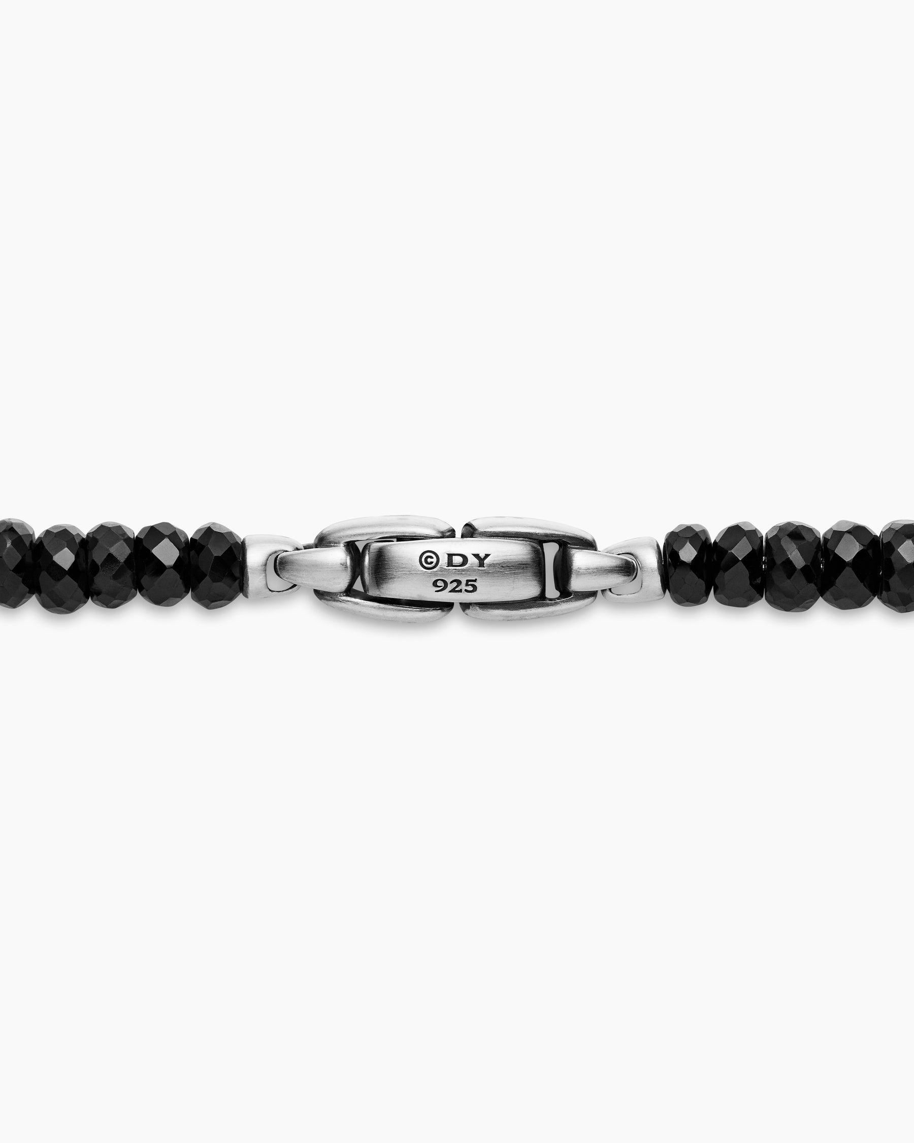 Spiritual Beads Necklace in Sterling Silver with Black Spinel, 5mm - Image 5