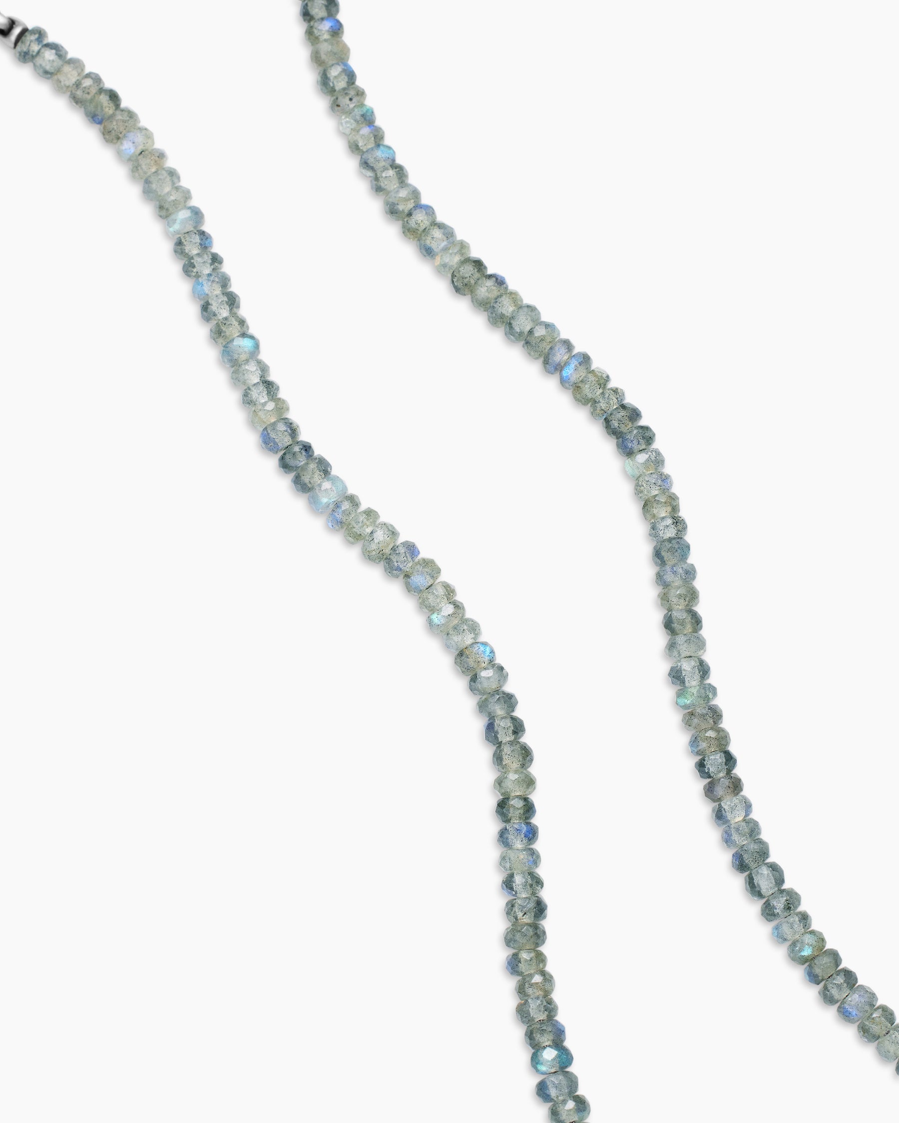 Spiritual Beads Necklace in Sterling Silver with Labradorite, 5mm - Image 3