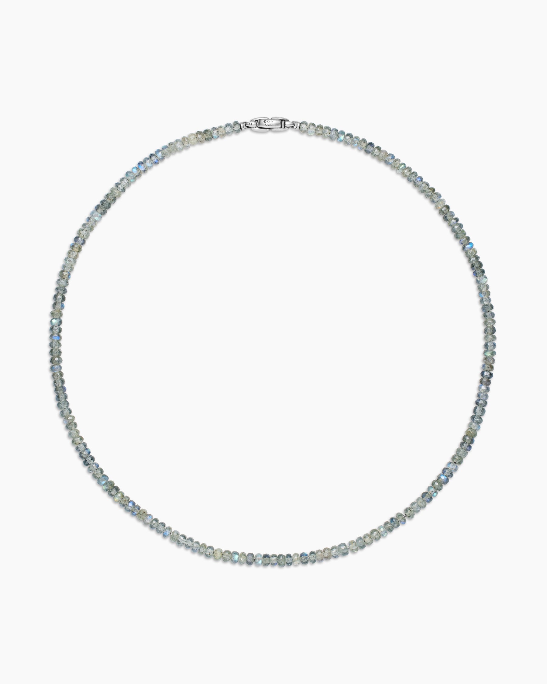 Spiritual Beads Necklace in Sterling Silver with Labradorite, 5mm - Image 4