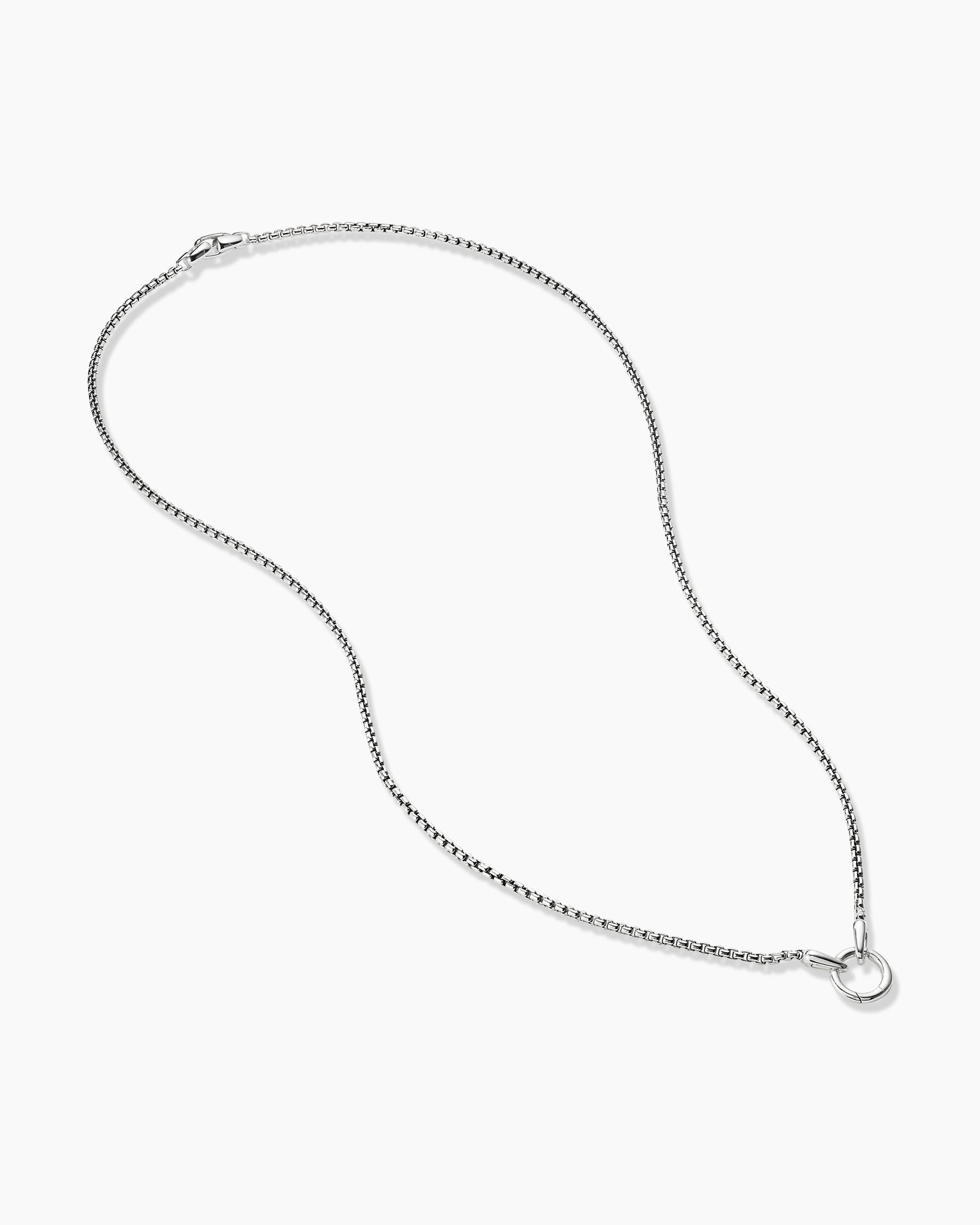 Smooth Amulet Box Chain Necklace in Sterling Silver, 2.7mm - Image 3