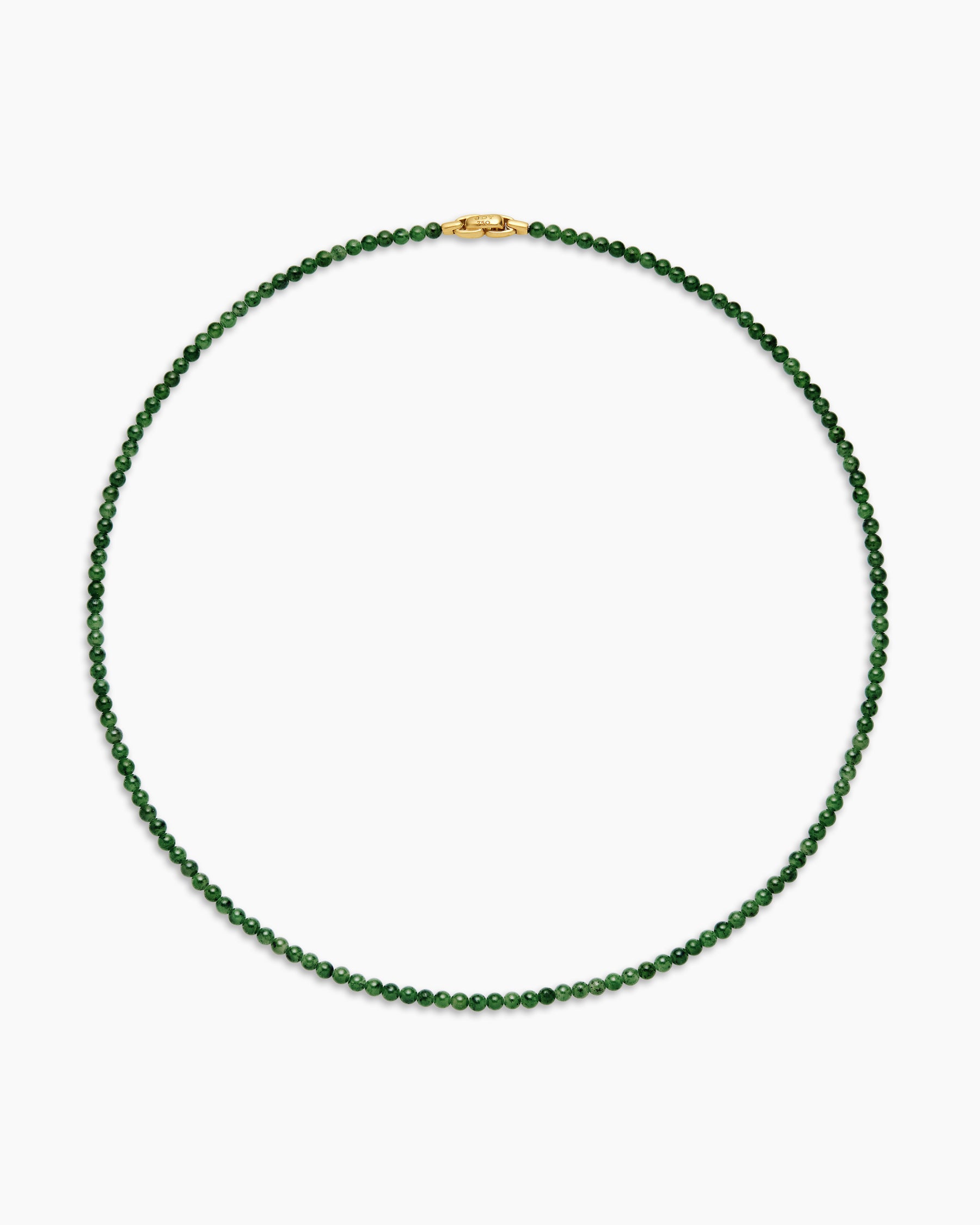 Spiritual Beads Necklace with Nephrite Jade and 18K Yellow Gold, 4mm - Image 4