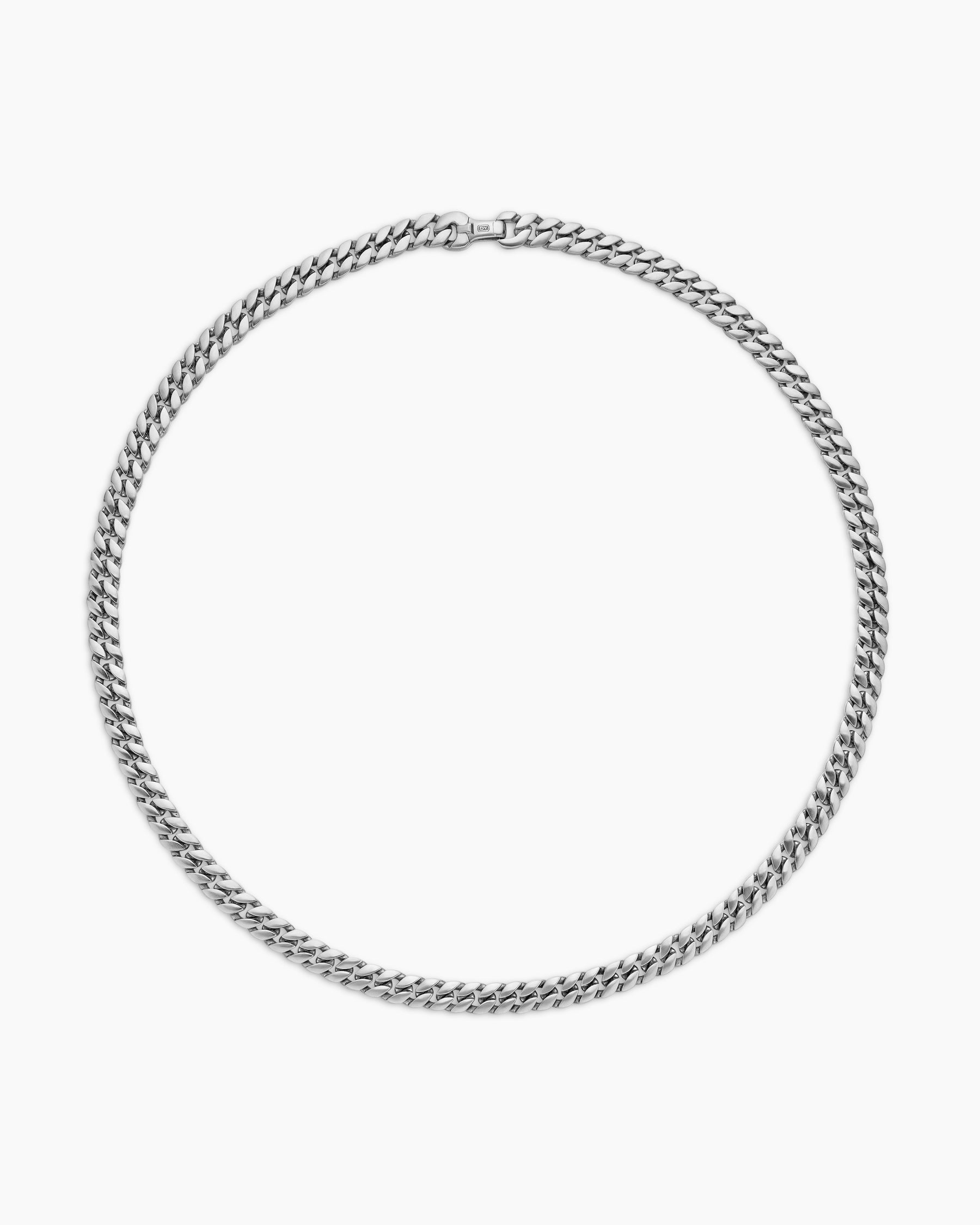 Curb Chain Necklace in Platinum, 8mm - Image 3