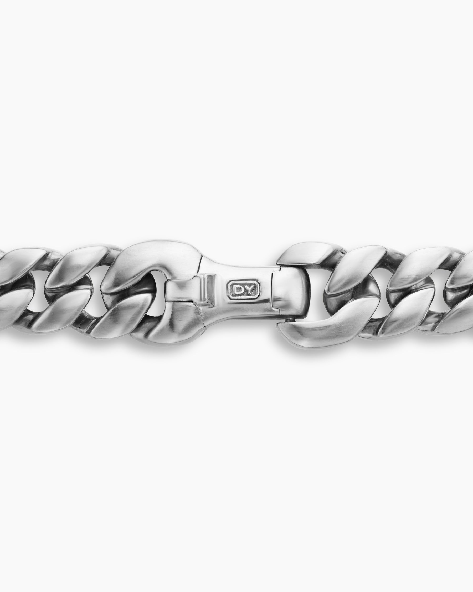 Curb Chain Necklace in Platinum, 8mm - Image 4