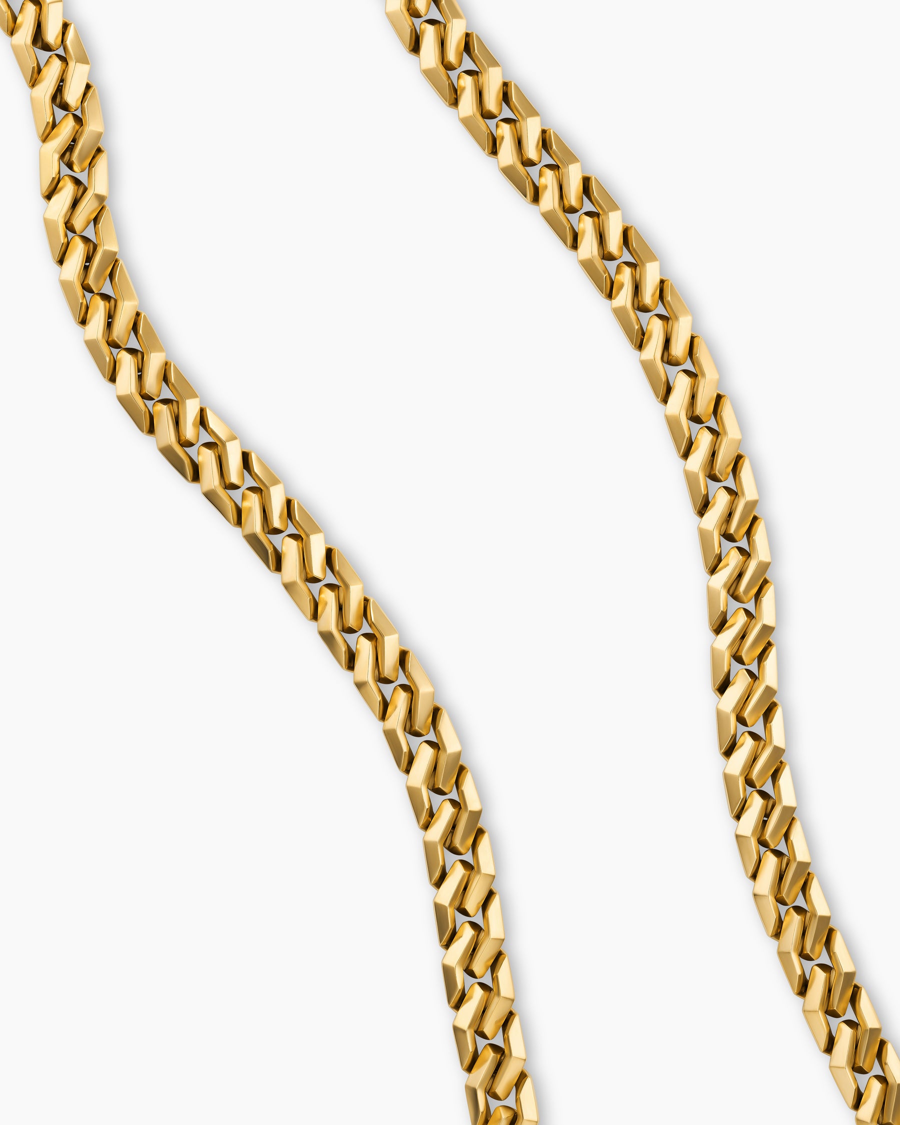 Curb Chain Angular Link Necklace in 18K Yellow Gold, 8.7mm - Image 3