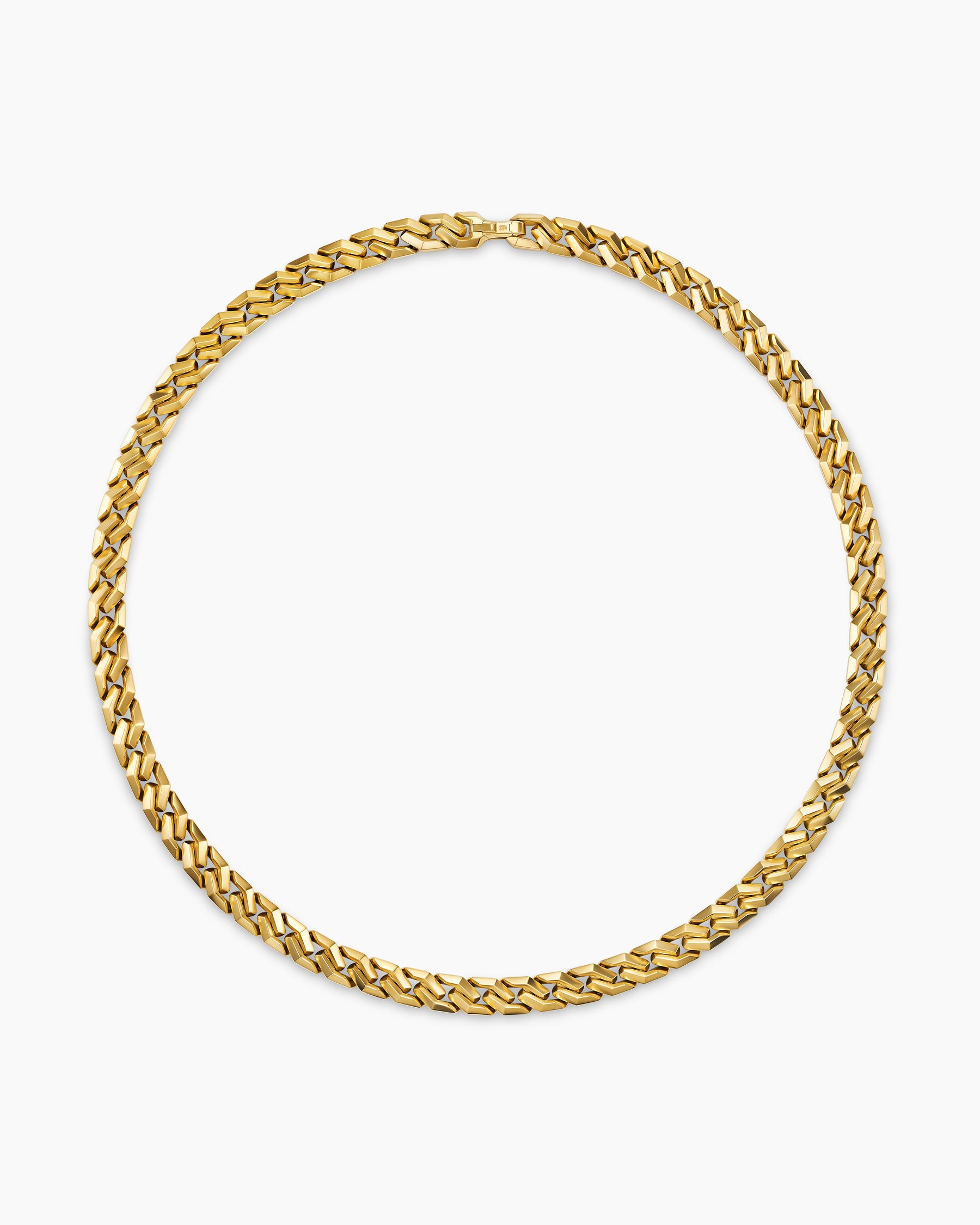 Curb Chain Angular Link Necklace in 18K Yellow Gold, 8.7mm - Image 4