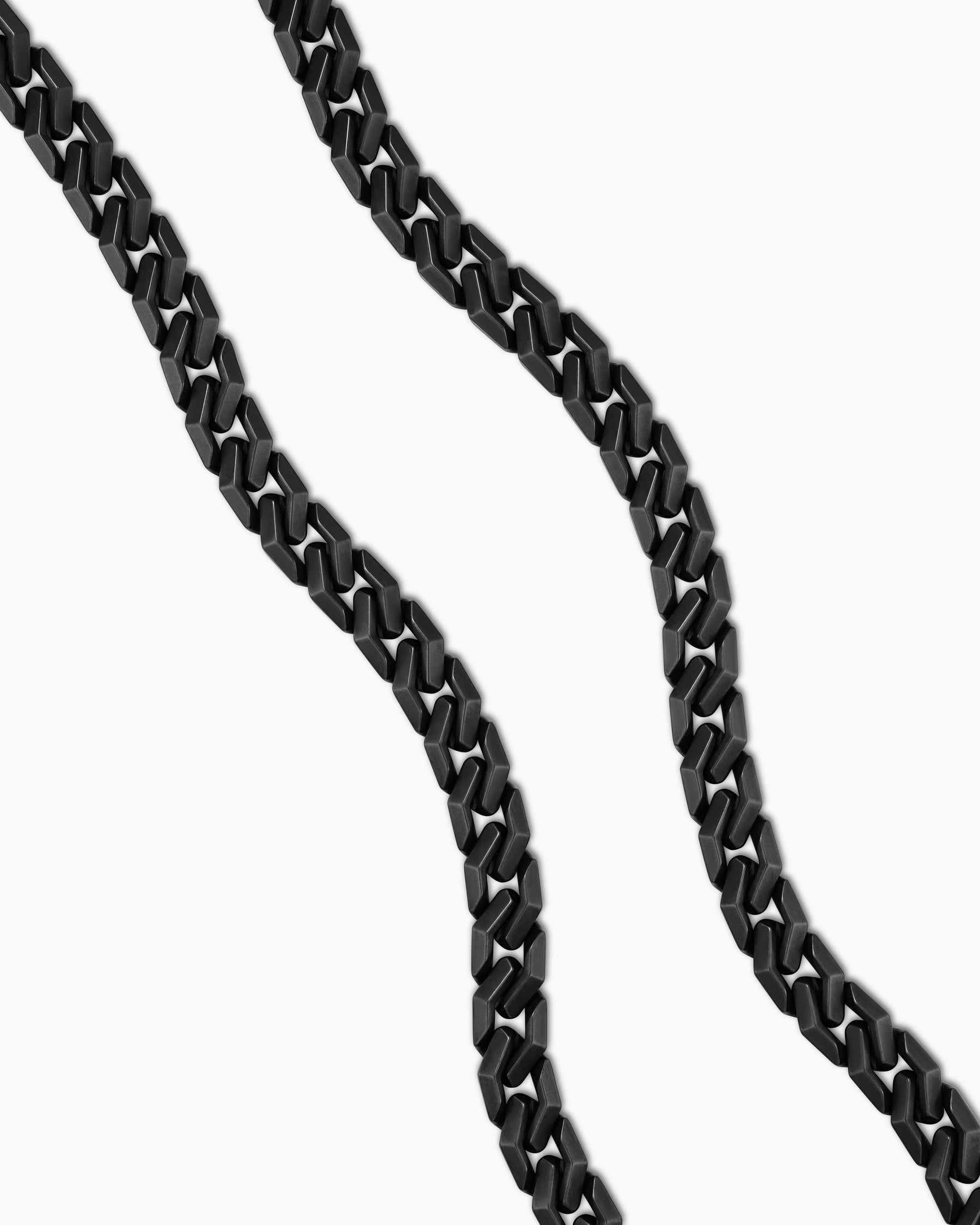 Curb Chain Angular Link Necklace in Black Titanium, 8.7mm - Image 3