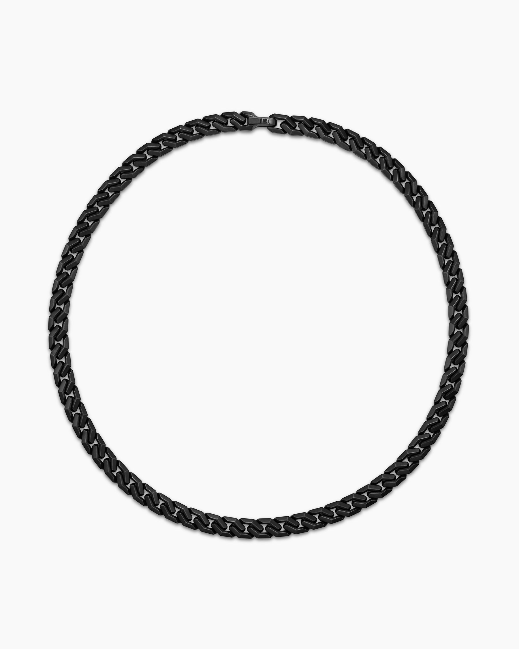 Curb Chain Angular Link Necklace in Black Titanium, 8.7mm - Image 4