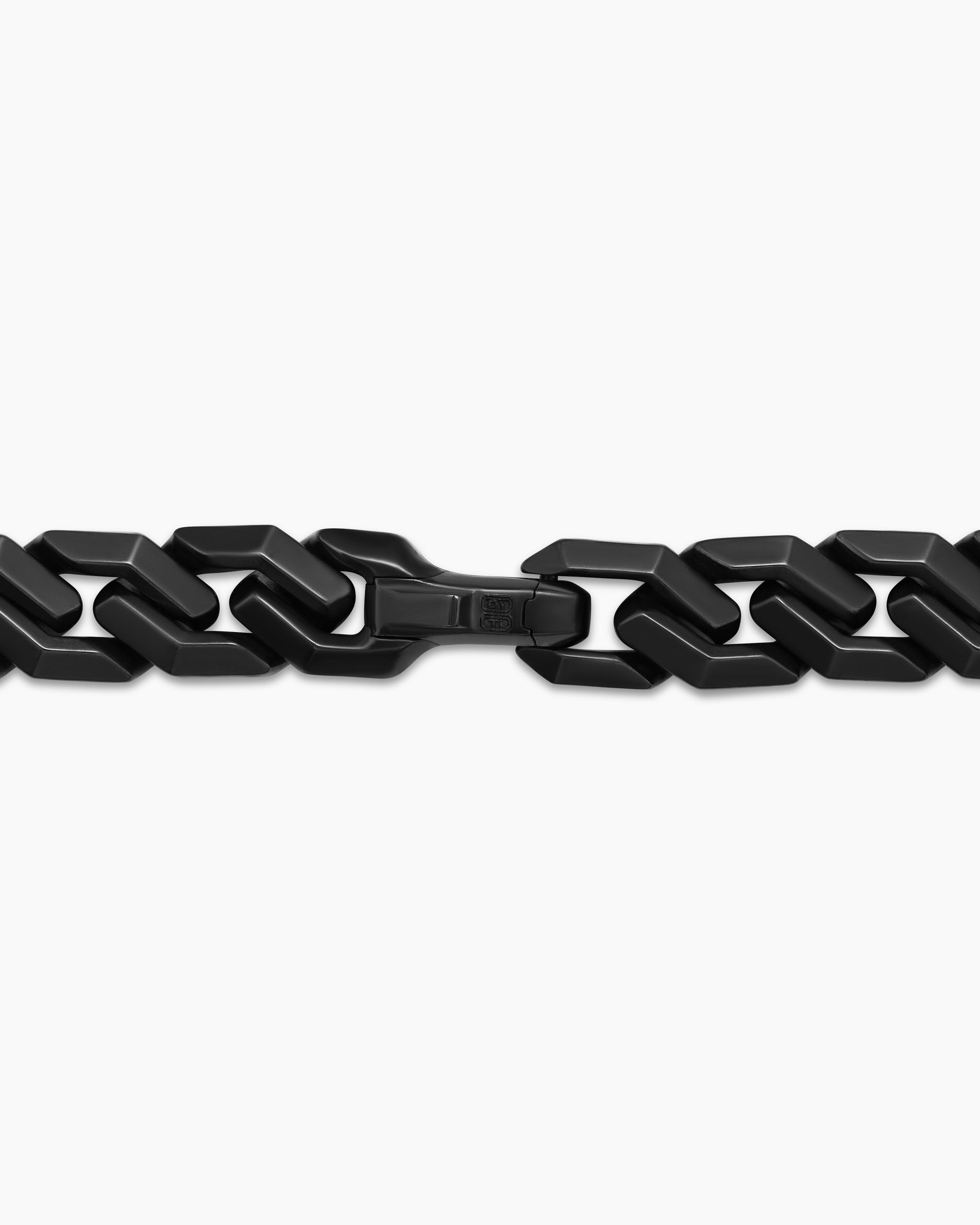 Curb Chain Angular Link Necklace in Black Titanium, 8.7mm - Image 5