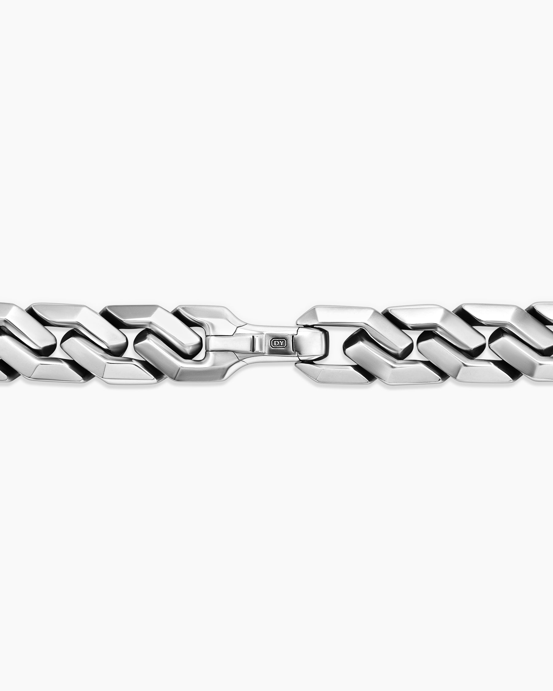 Curb Chain Angular Link Necklace in Sterling Silver, 8.7mm - Image 5