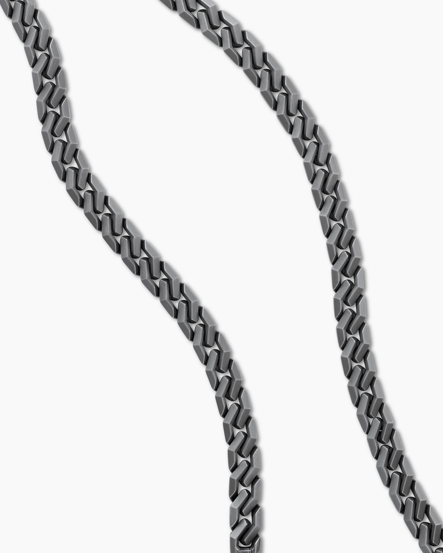 Curb Chain Angular Link Necklace in Anthracite Titanium, 8.7mm - Image 3