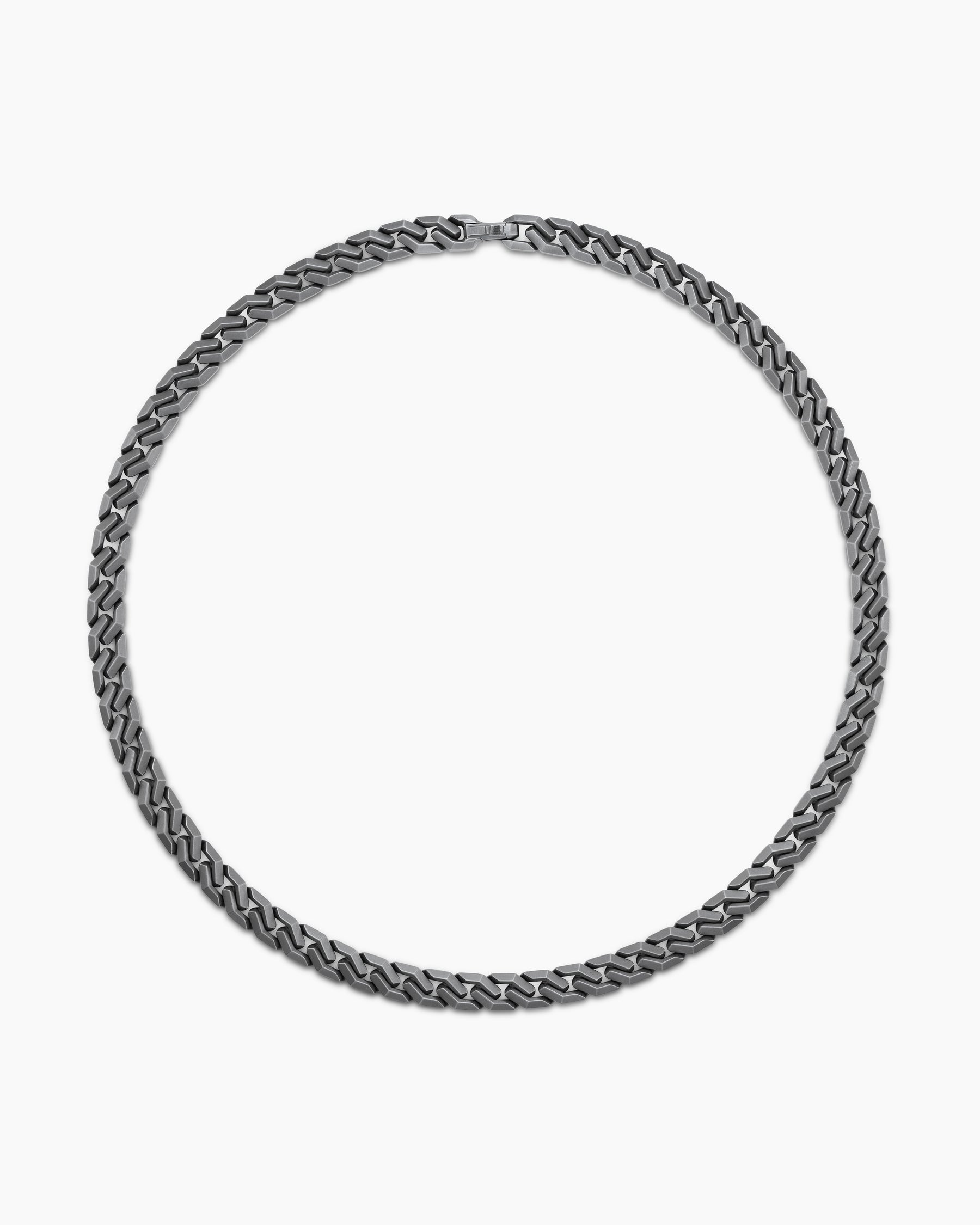 Curb Chain Angular Link Necklace in Anthracite Titanium, 8.7mm - Image 4