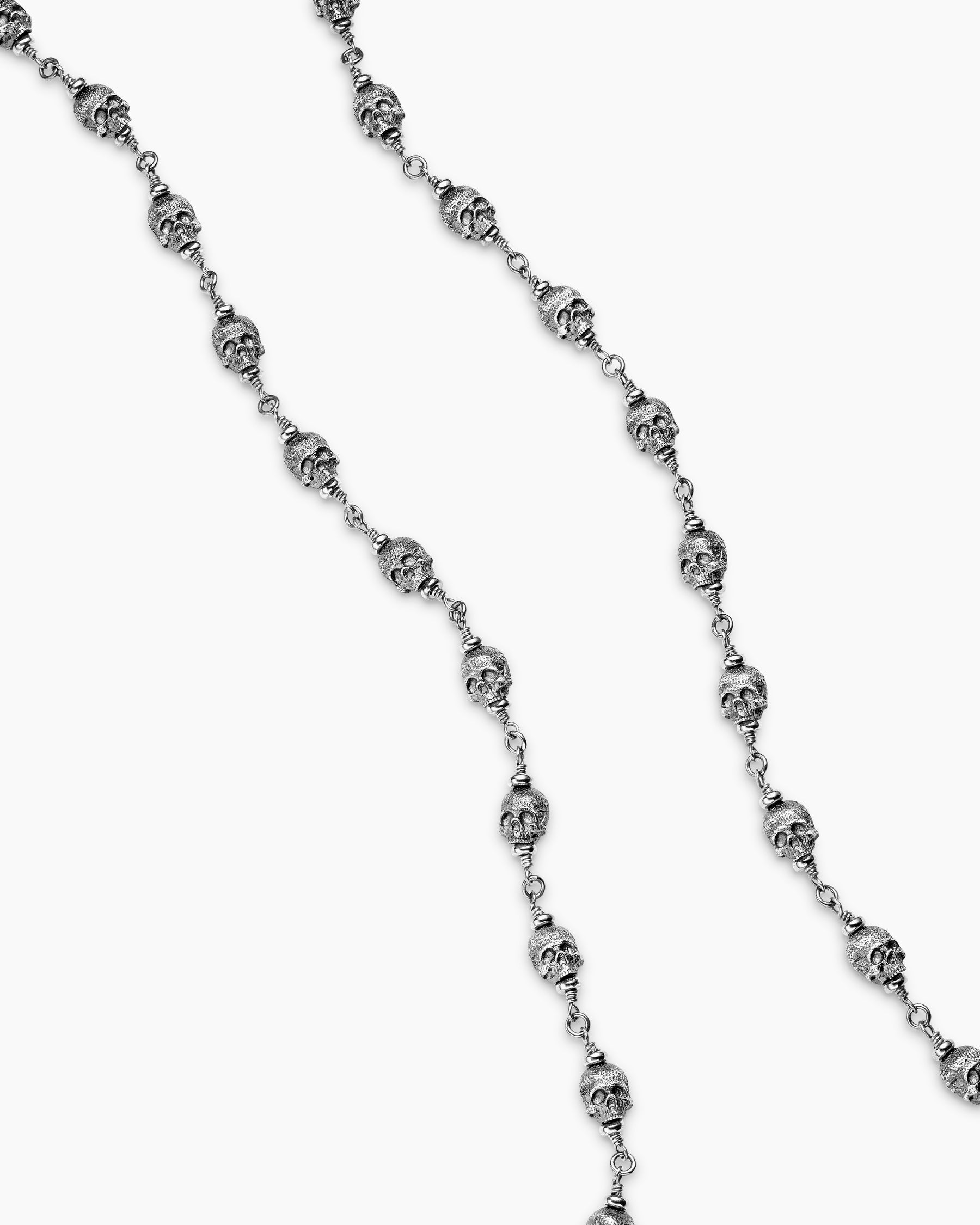 Memento Mori Skull Necklace in Sterling Silver, 9mm - Image 3