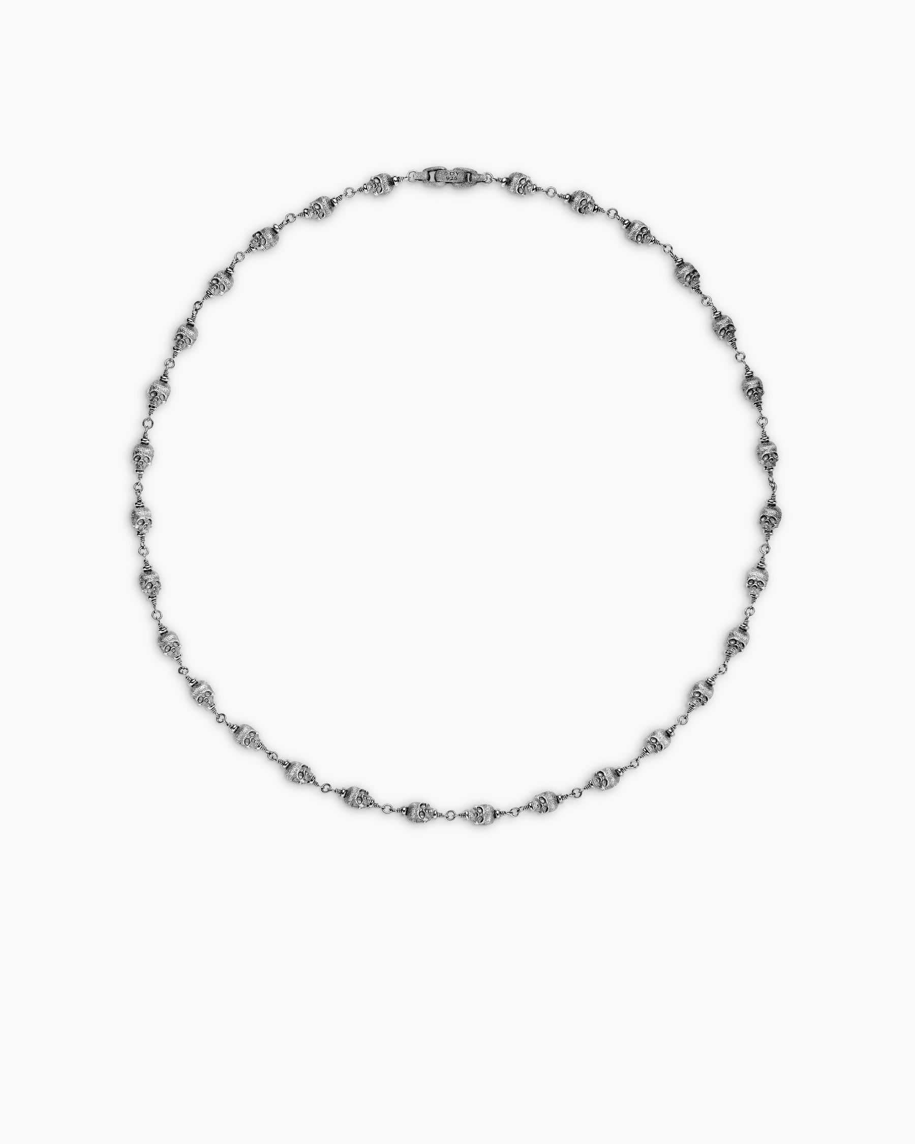 Memento Mori Skull Necklace in Sterling Silver, 9mm - Image 4