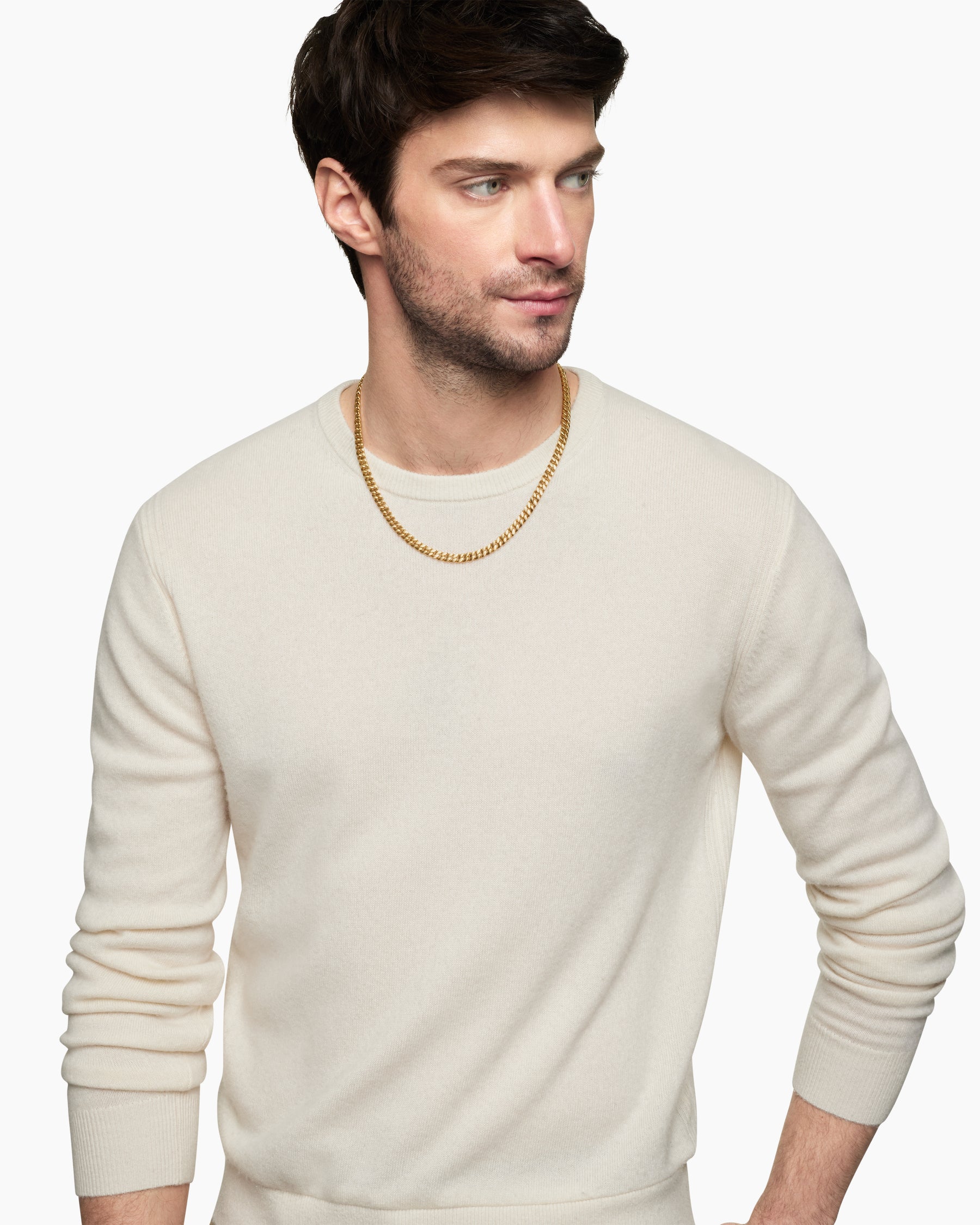 Alternative view of Curb Chain Necklace in 18K Yellow Gold, 6mm