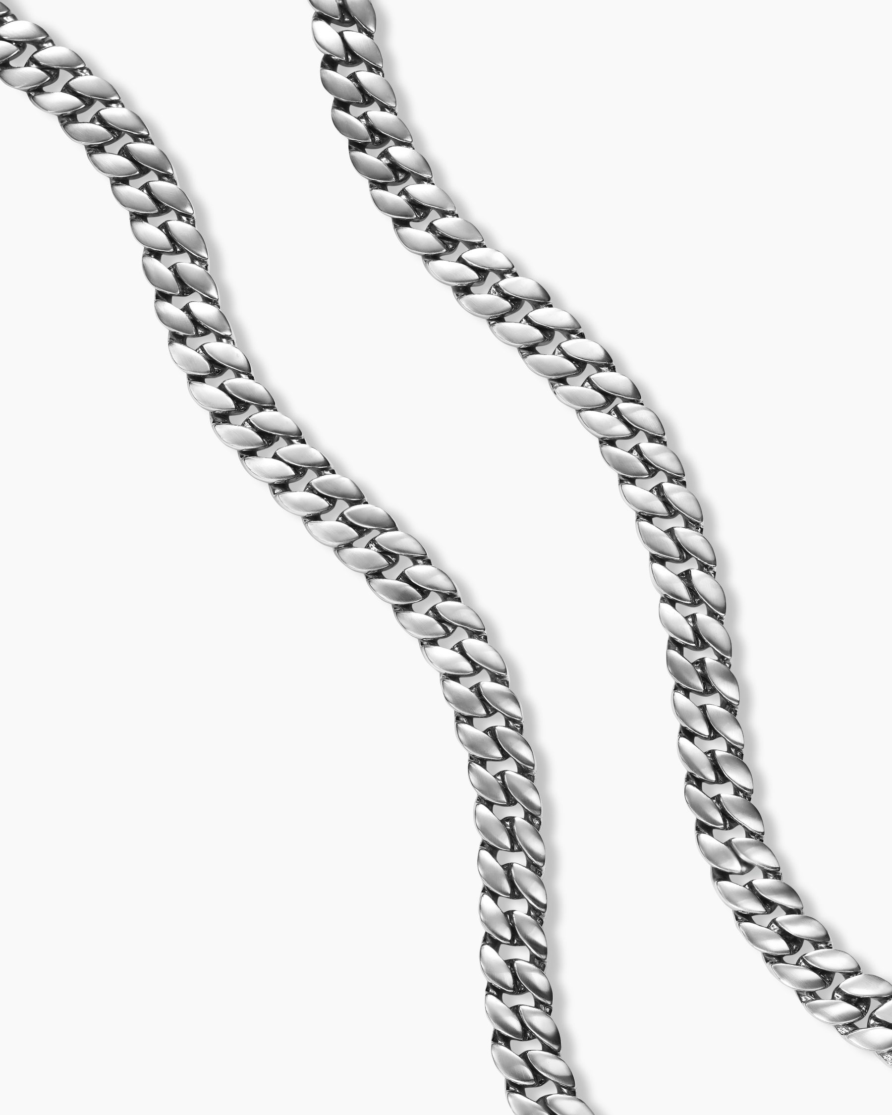 Curb Chain Necklace in Platinum, 6mm - Image 3
