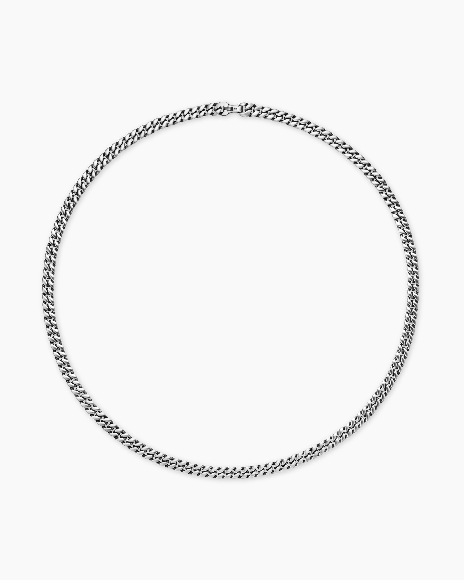 Curb Chain Necklace in Sterling Silver, 6mm - Image 4