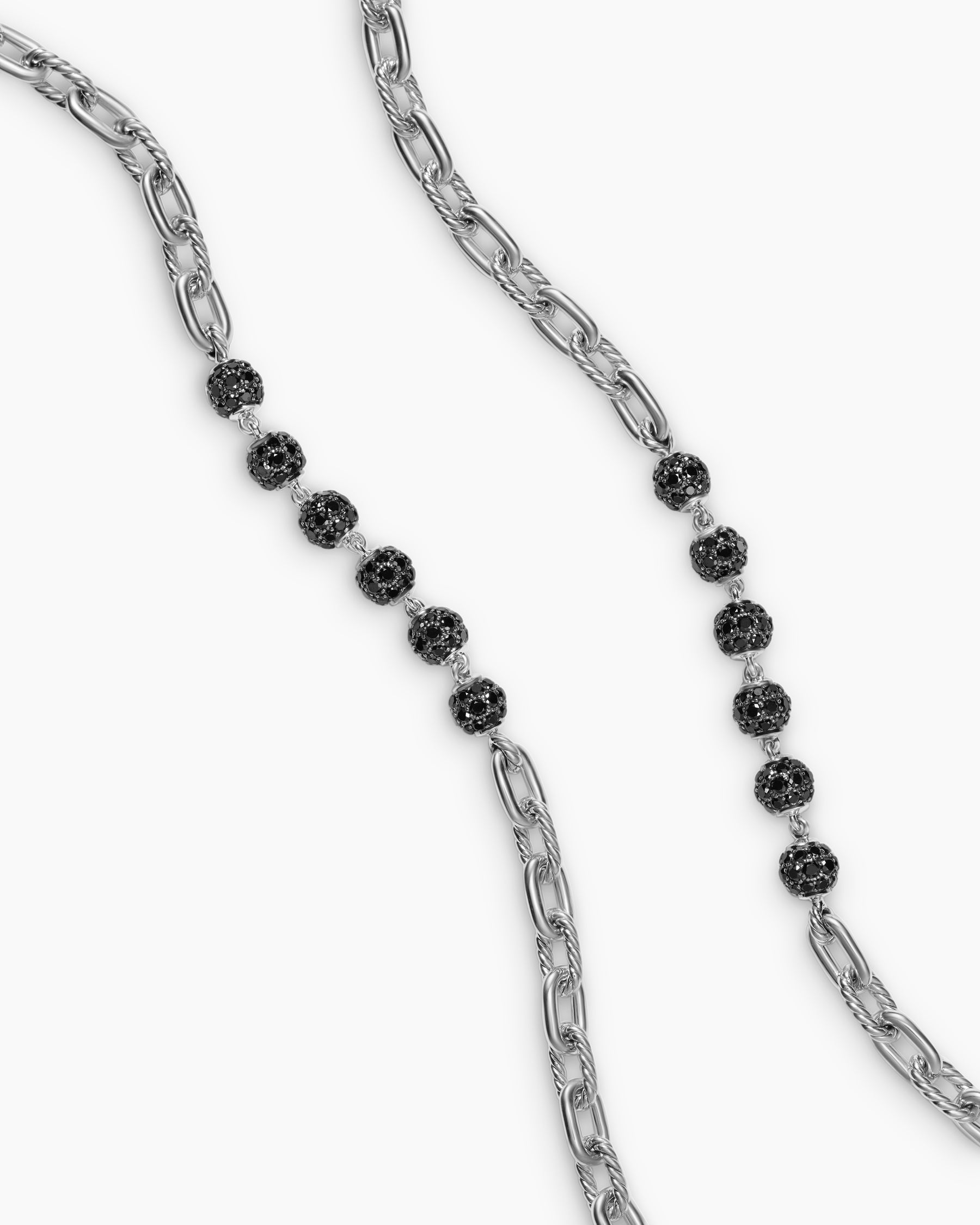 DY Madison Chain Necklace in Sterling Silver with Black Diamonds, 6mm - Image 3