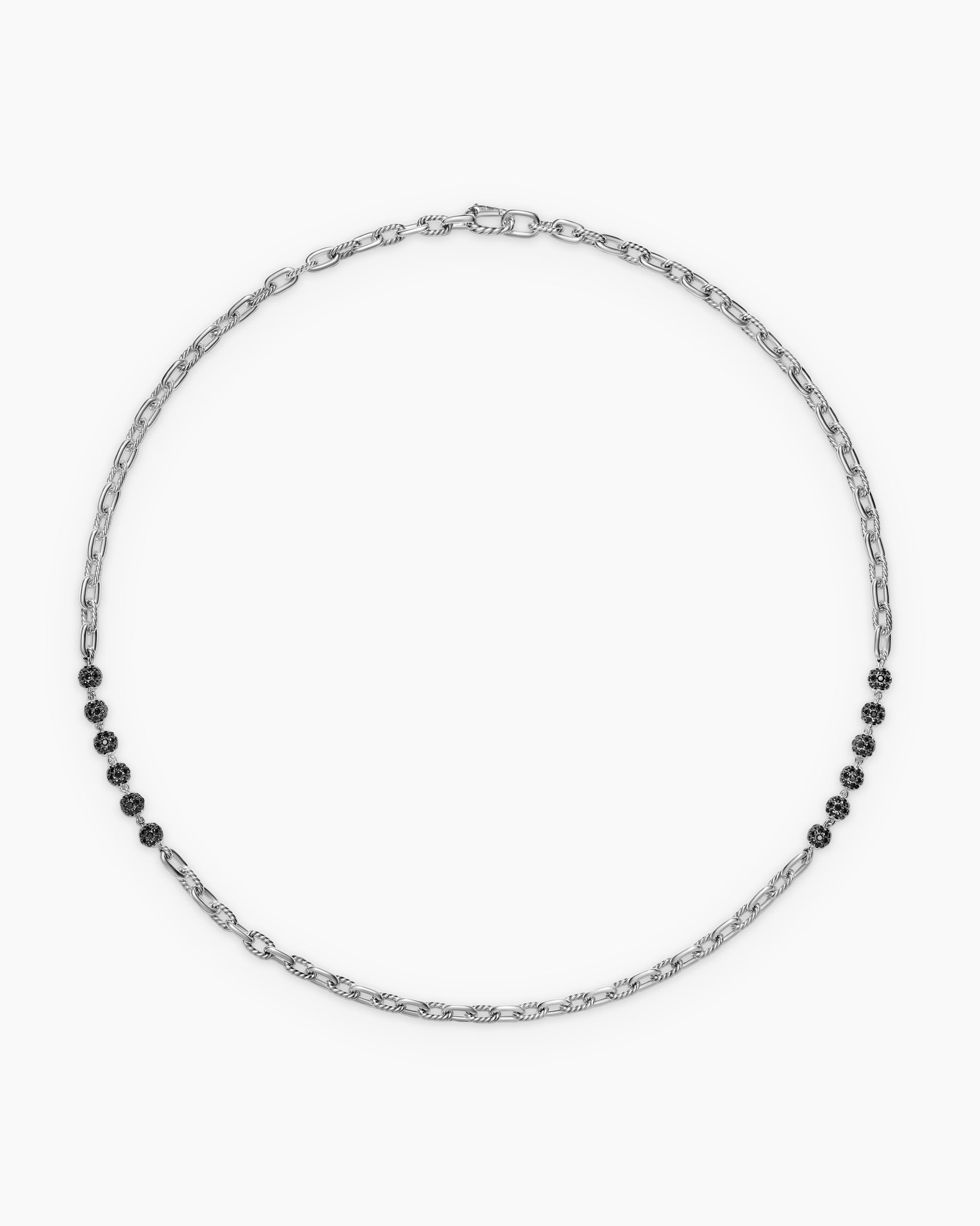 DY Madison Chain Necklace in Sterling Silver with Black Diamonds, 6mm - Image 4