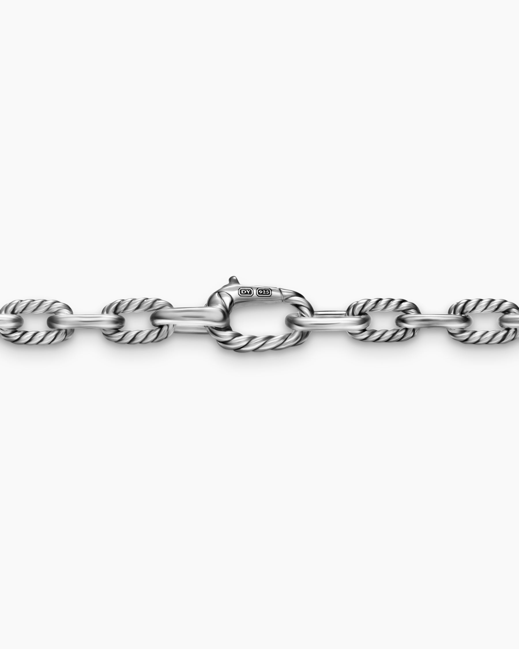DY Madison Chain Necklace in Sterling Silver with Black Diamonds, 6mm - Image 5