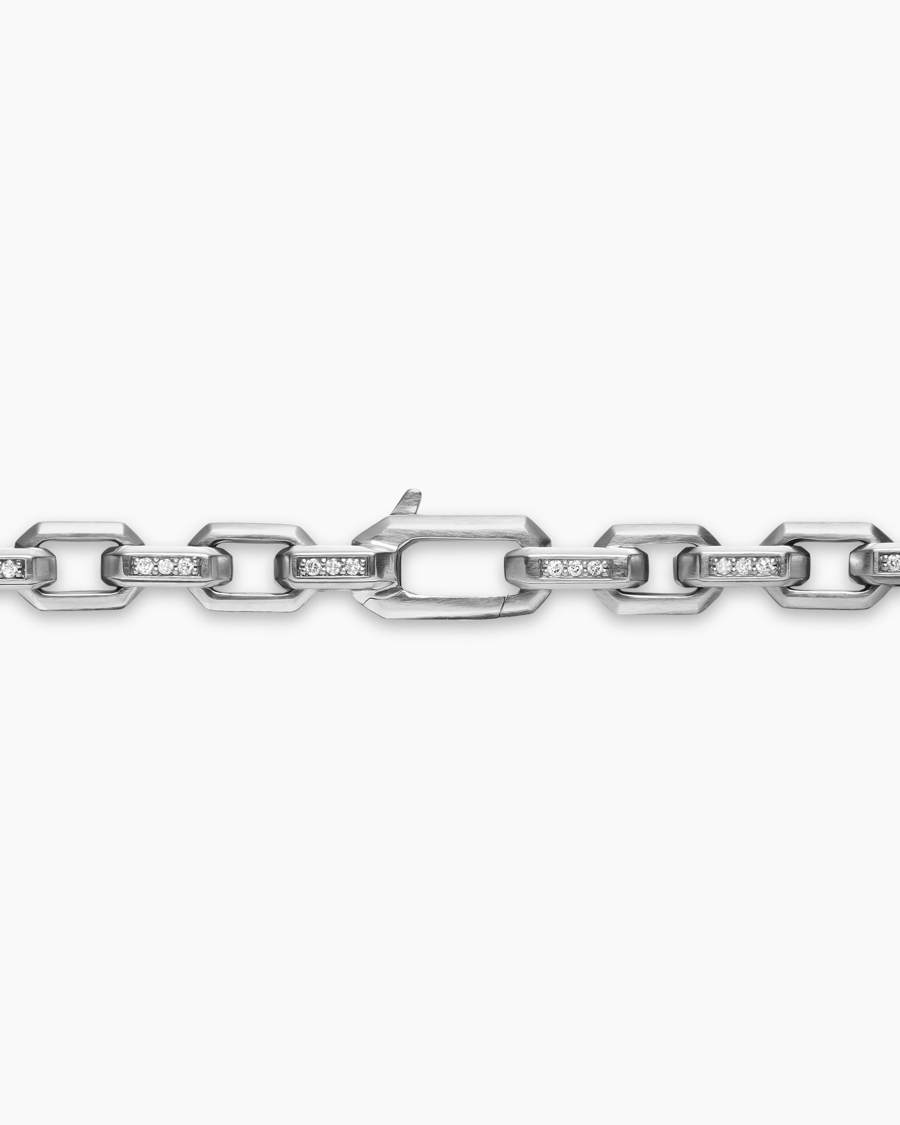 Streamline Link Necklace in Sterling Silver with Diamonds, 5.5mm - Image 5