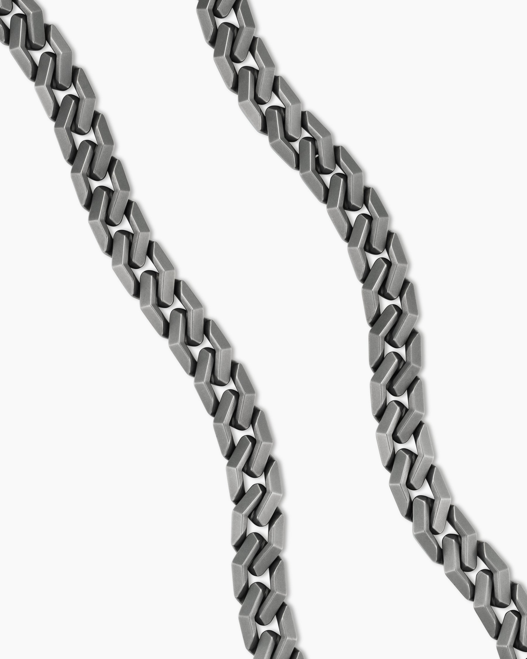 Curb Chain Angular Link Necklace in Anthracite Titanium, 11.5mm - Image 3