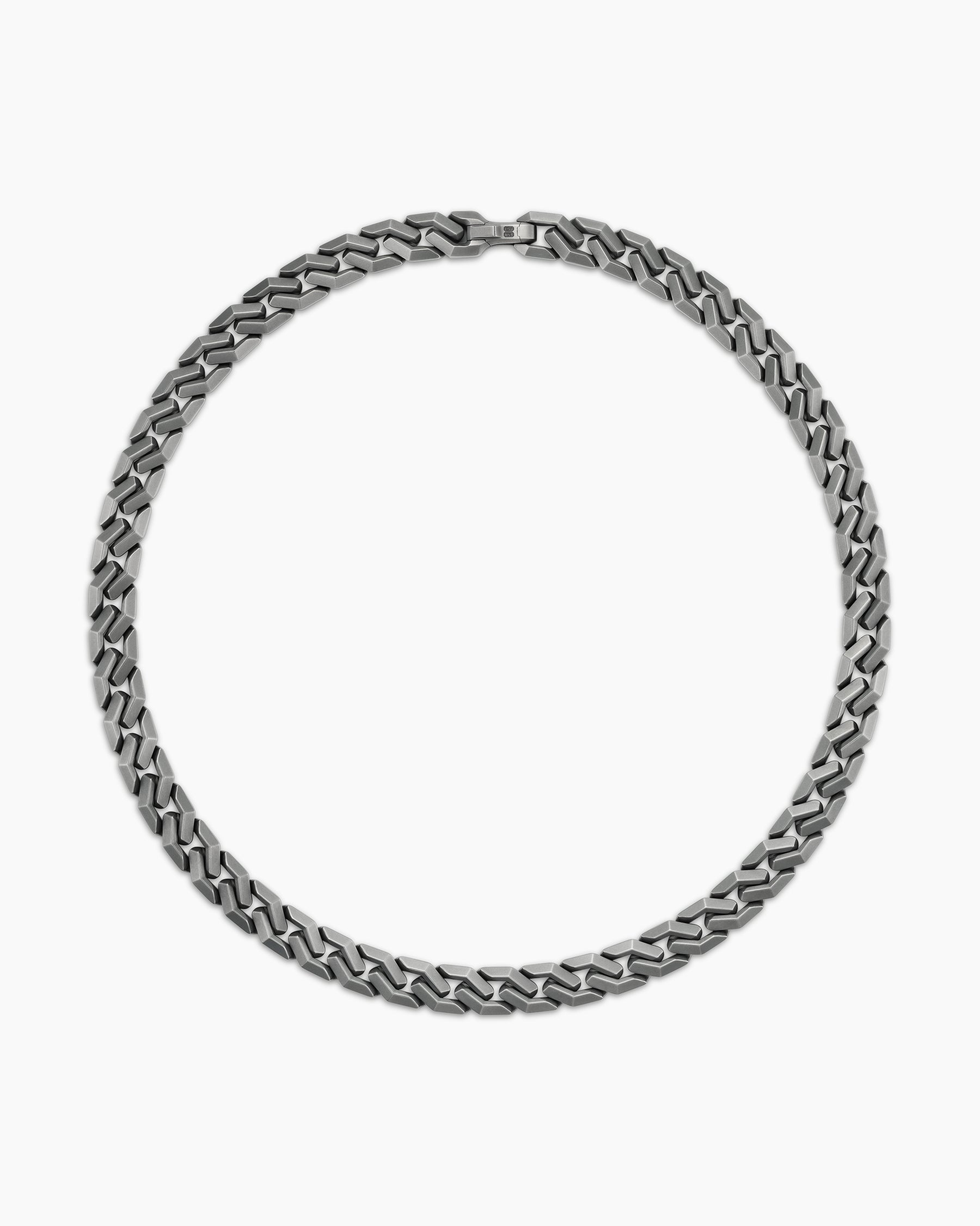 Curb Chain Angular Link Necklace in Anthracite Titanium, 11.5mm - Image 4