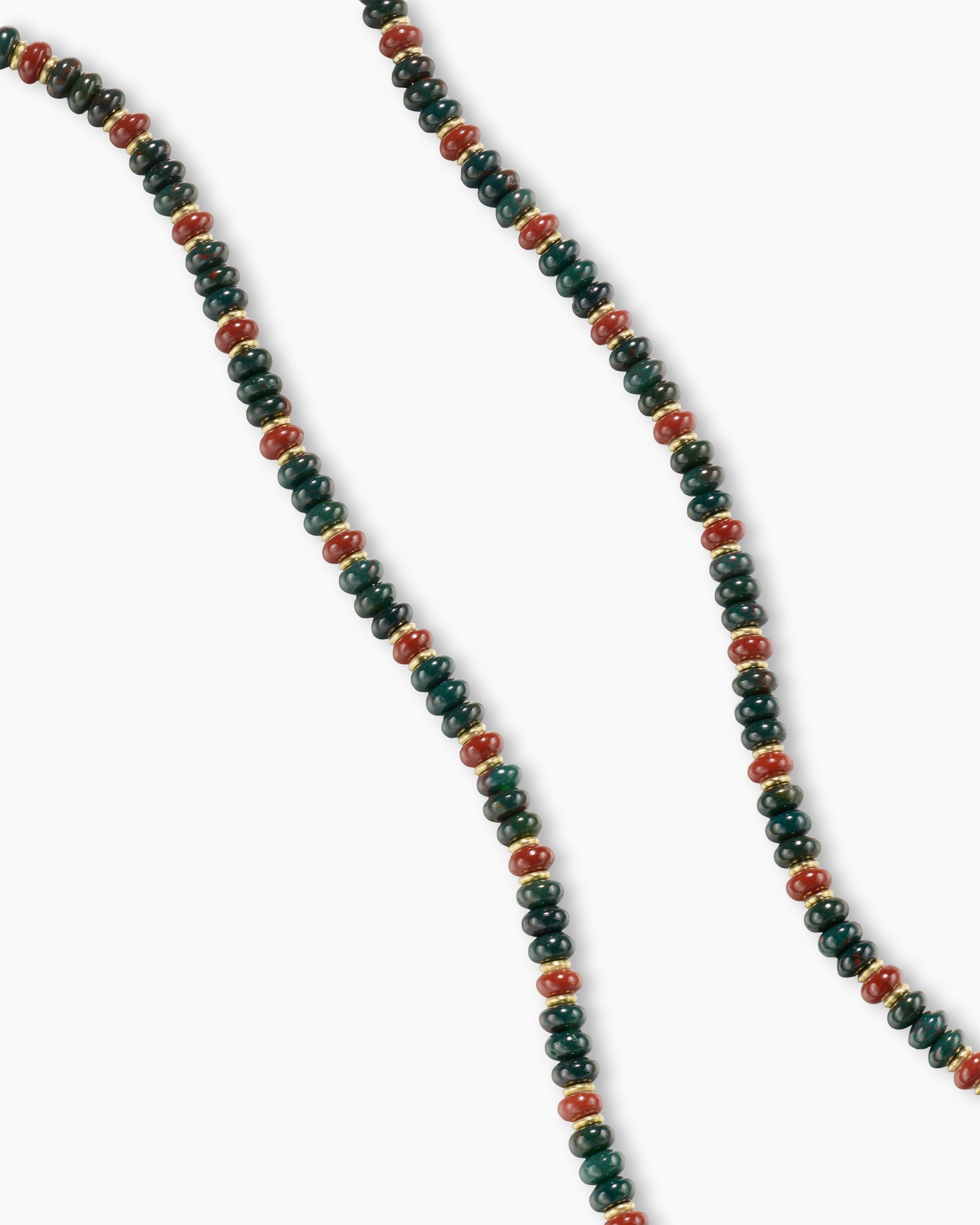 Spiritual Beads Necklace in 18K Yellow Gold with Bloodstone and Red Jasper, 4mm - Image 3