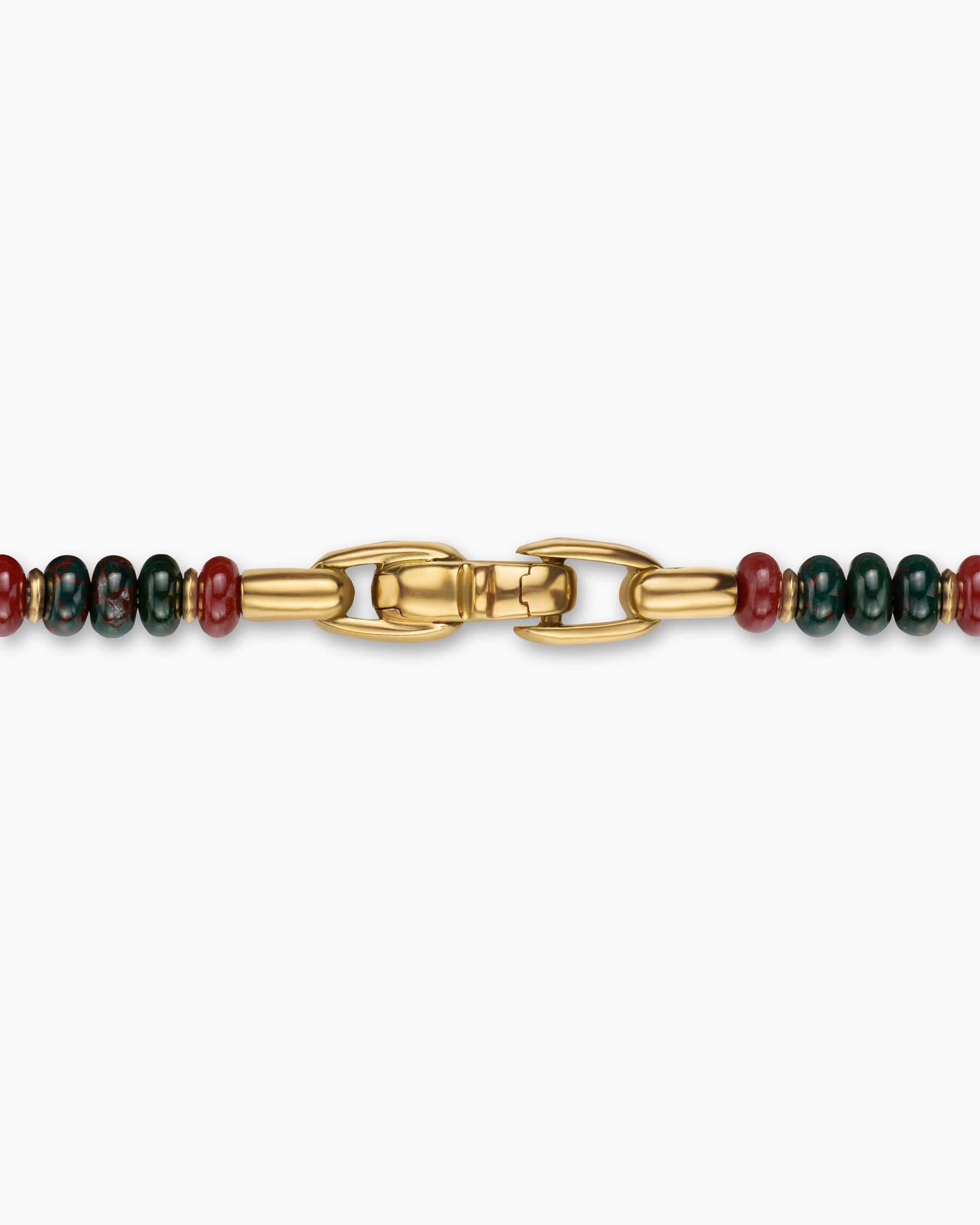 Spiritual Beads Necklace in 18K Yellow Gold with Bloodstone and Red Jasper, 4mm - Image 5