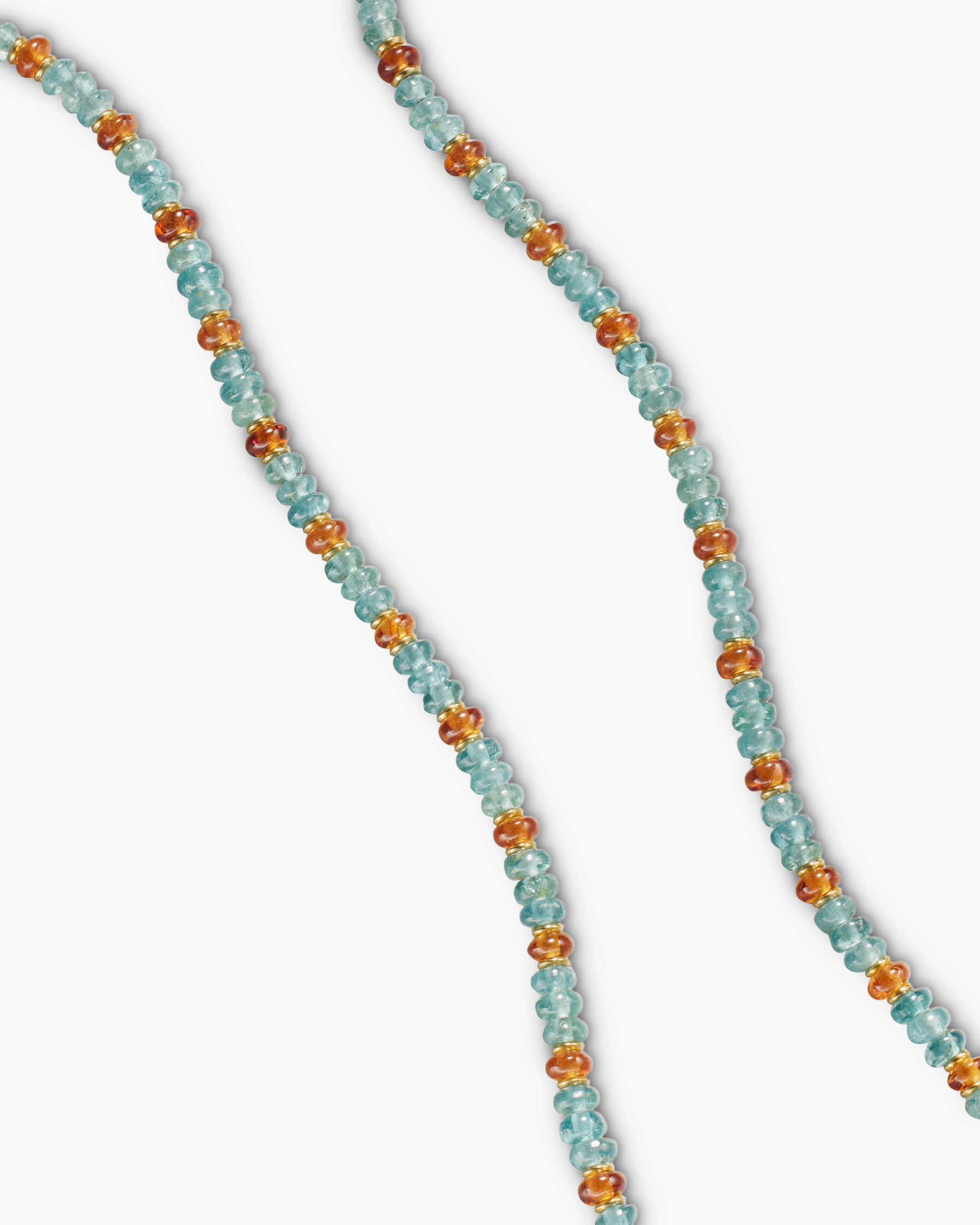 Spiritual Beads Necklace in 18K Yellow Gold with Indicolite and Mandarin Garnet, 4mm - Image 3