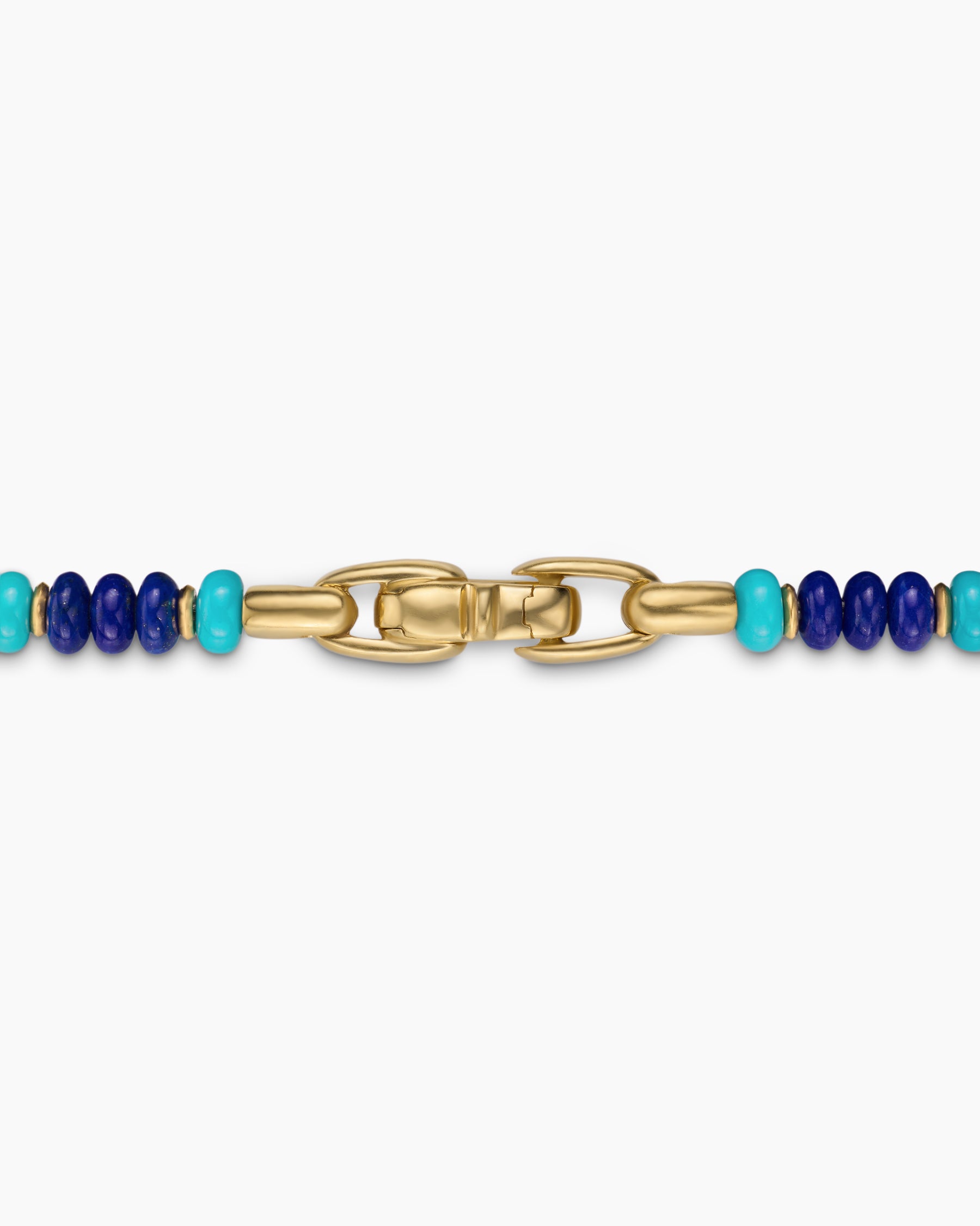 Spiritual Beads Necklace in 18K Yellow Gold with Lapis and Turquoise, 4mm - Image 5
